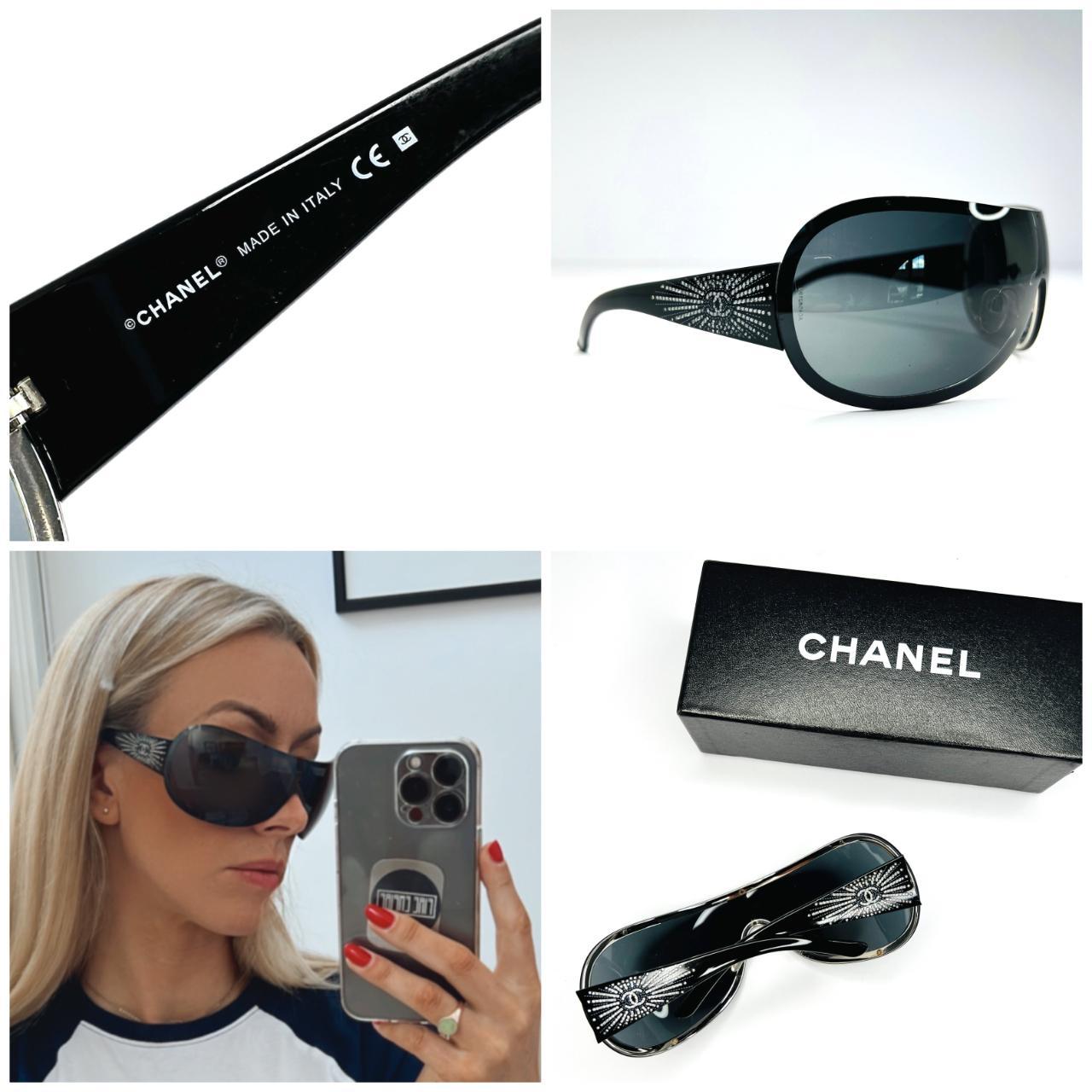 Authentic Chanel Sunglasses Oversized Wrap Shield... Depop