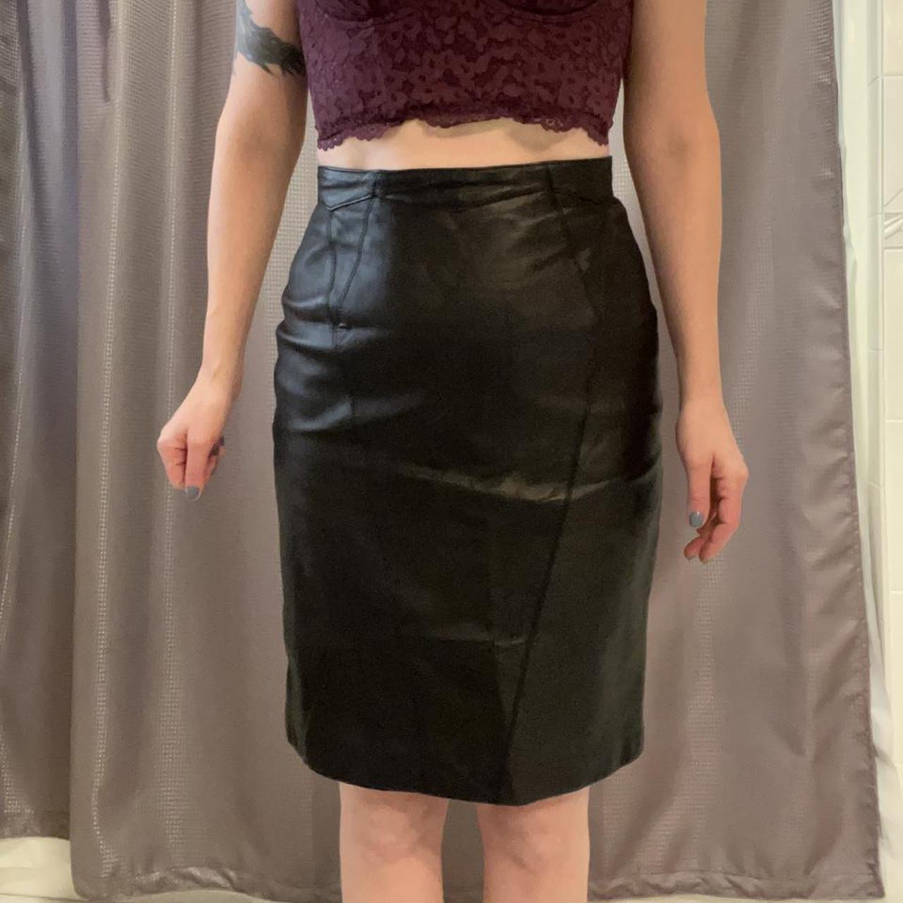 Vintage 100% Leather Skirt Made By B.B. Dakota. In... - Depop