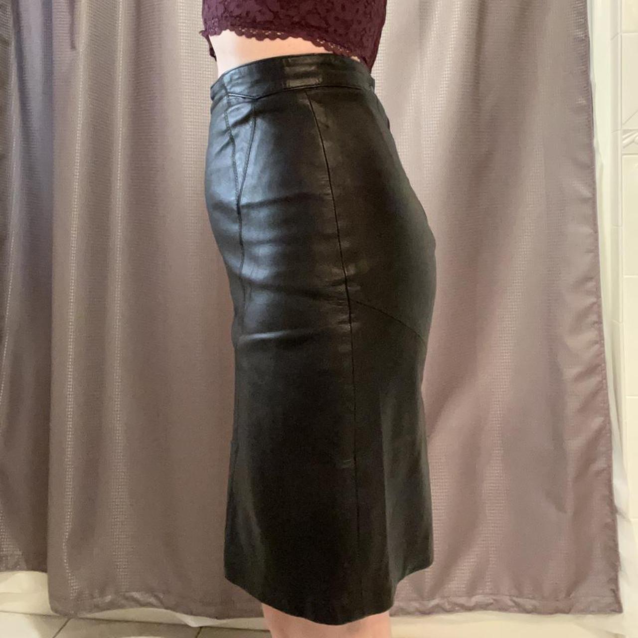 Vintage 100% Leather Skirt Made By B.B. Dakota. In... - Depop