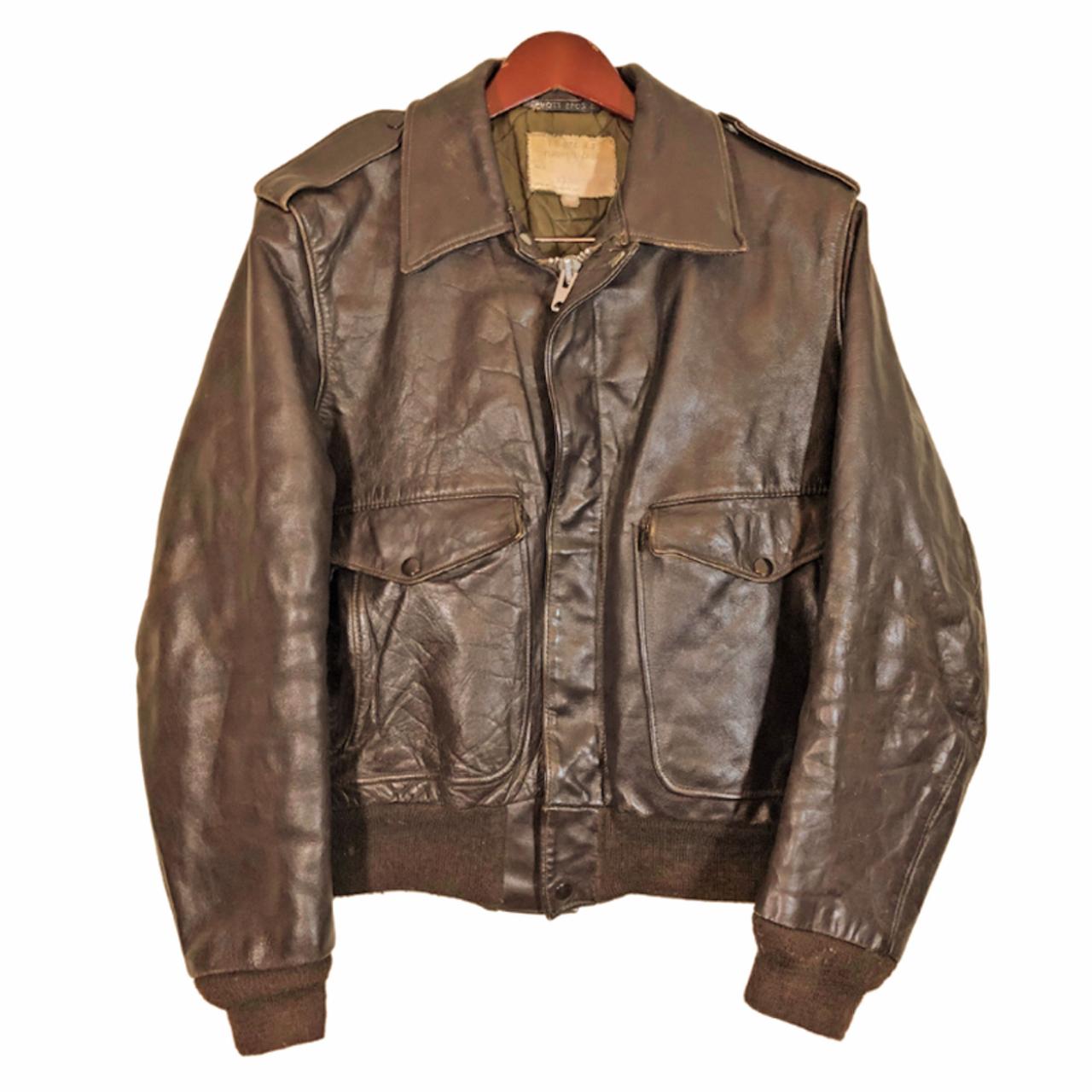 SCHOTT A-2 Vintage Brown Leather Bomber Flight... - Depop