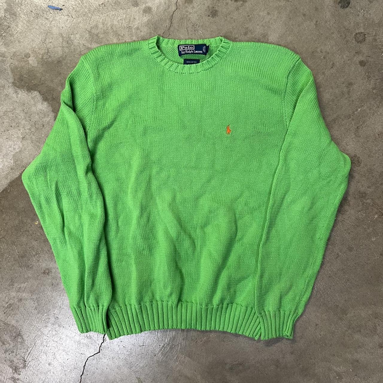 lime green polo sweater