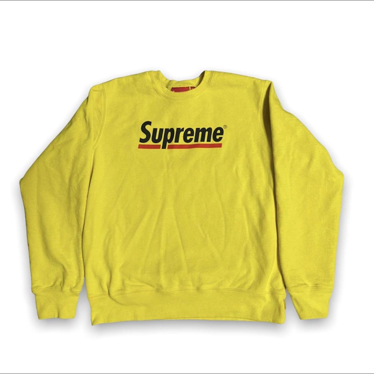 Supreme Lemon underline crewneck! Medium Worn once,... - Depop