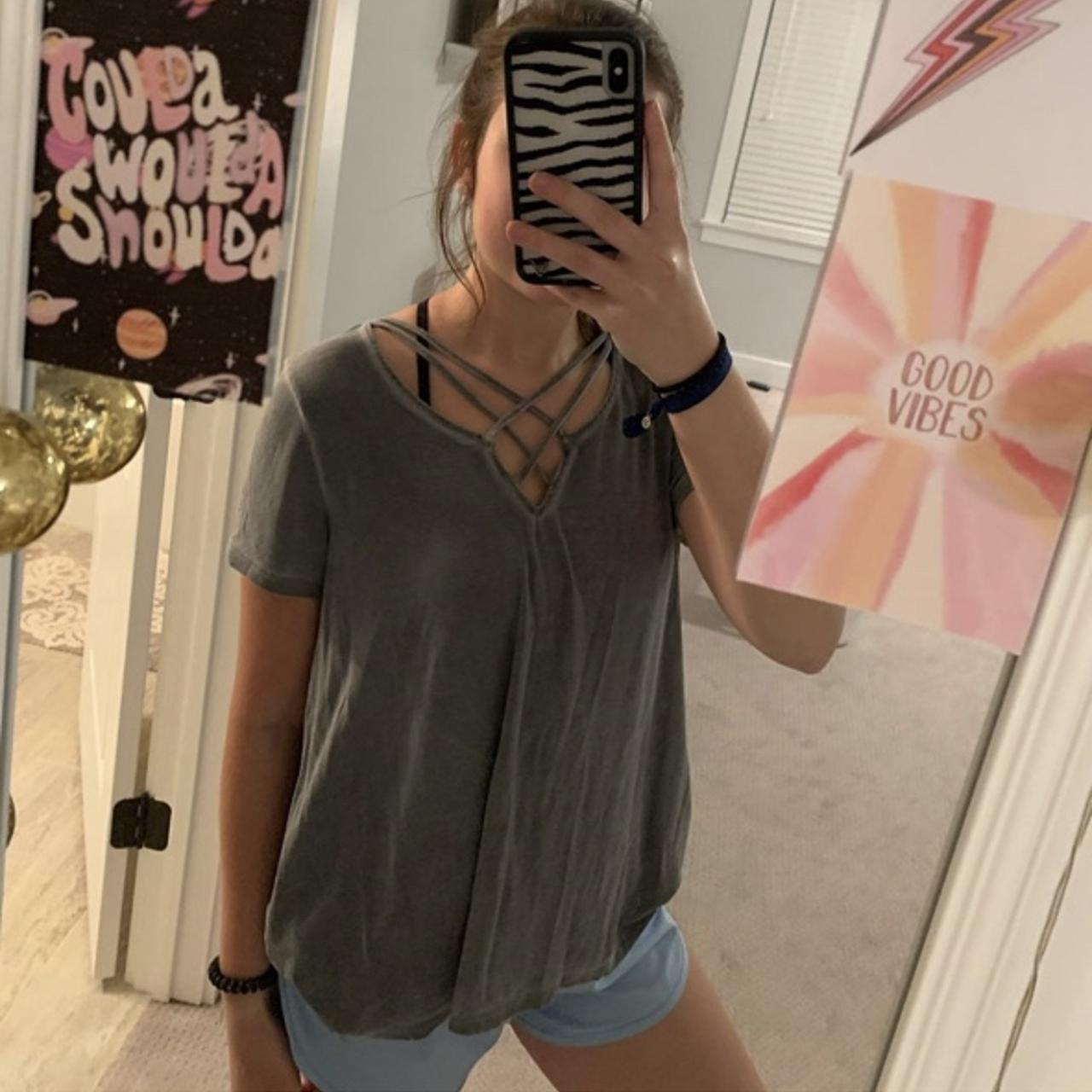 american eagle soft and sexy shirt with criss cross..., image size:1280x1280