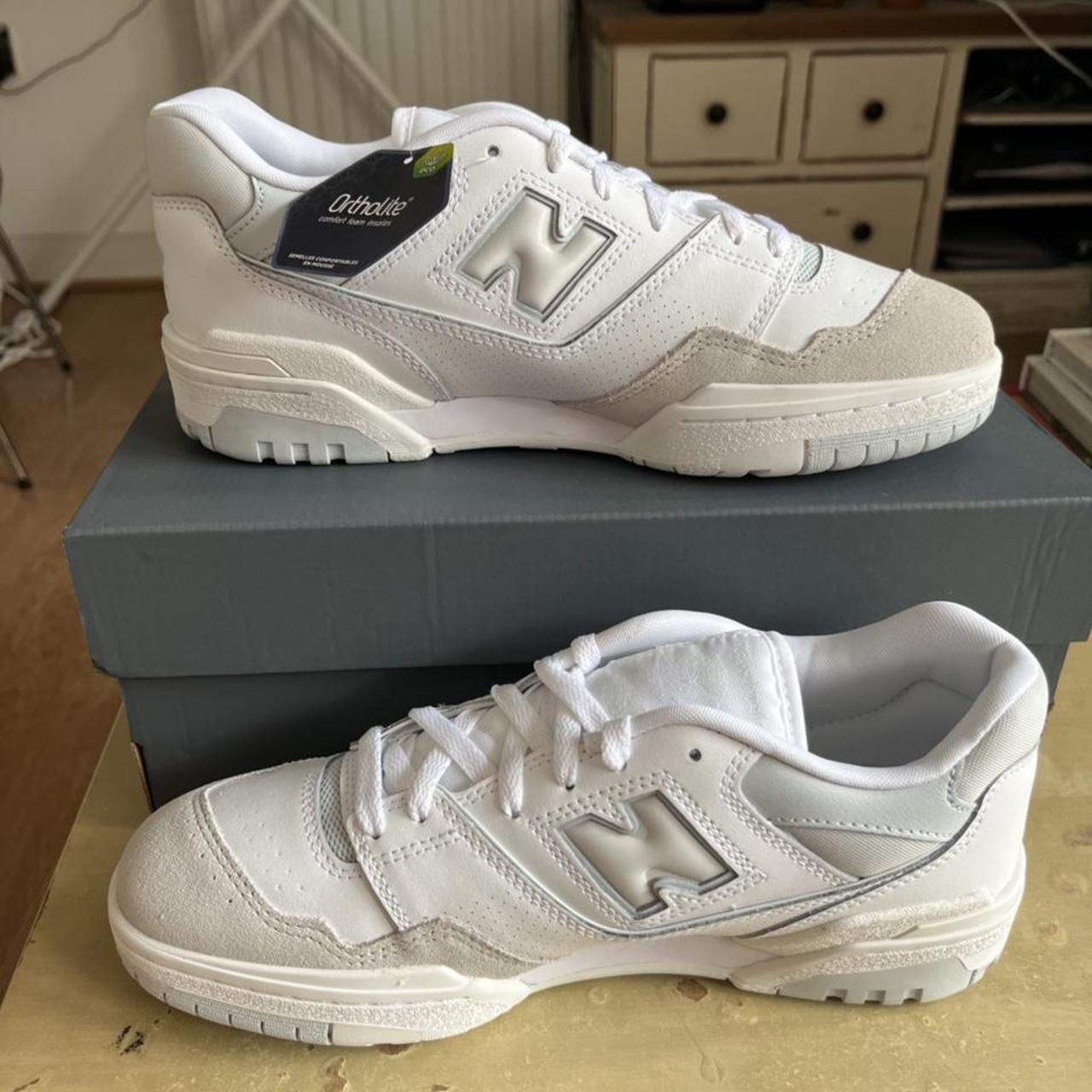 New Balance 550 White Grey and Baby Blue - 🔥 Very... - Depop