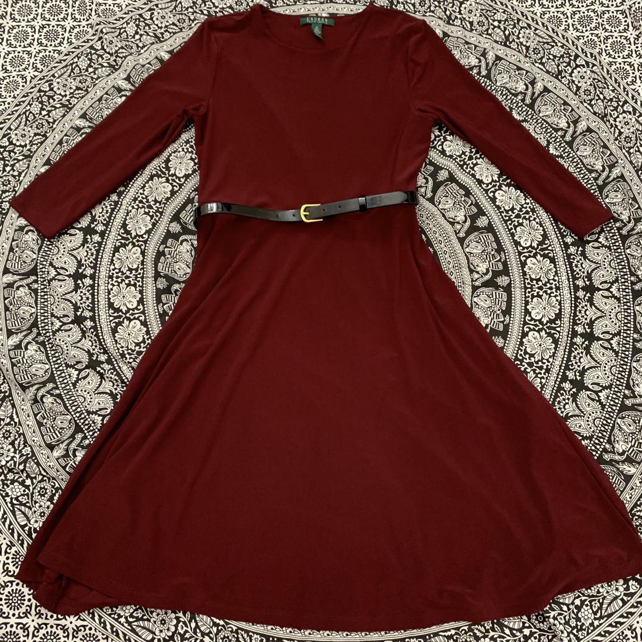 Ralph Lauren Women's Burgundy and Red Dress (2)