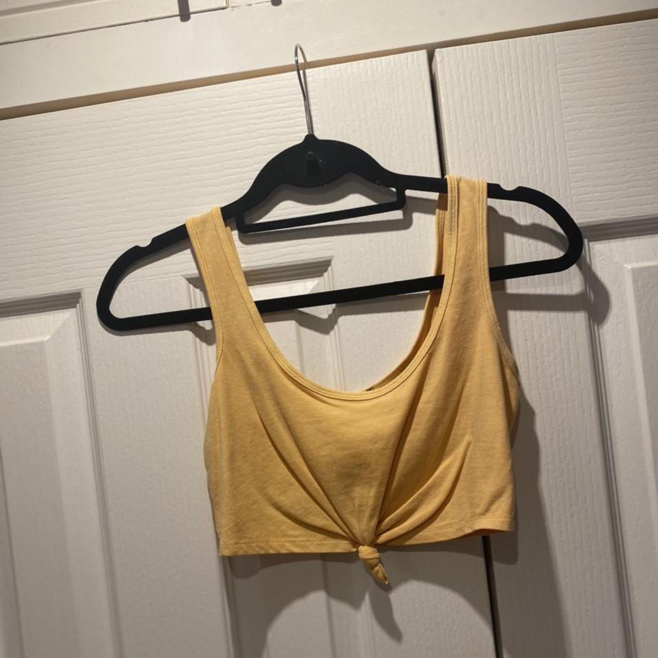 Primark yellow knot crop top Worn once Size XS (have... Depop