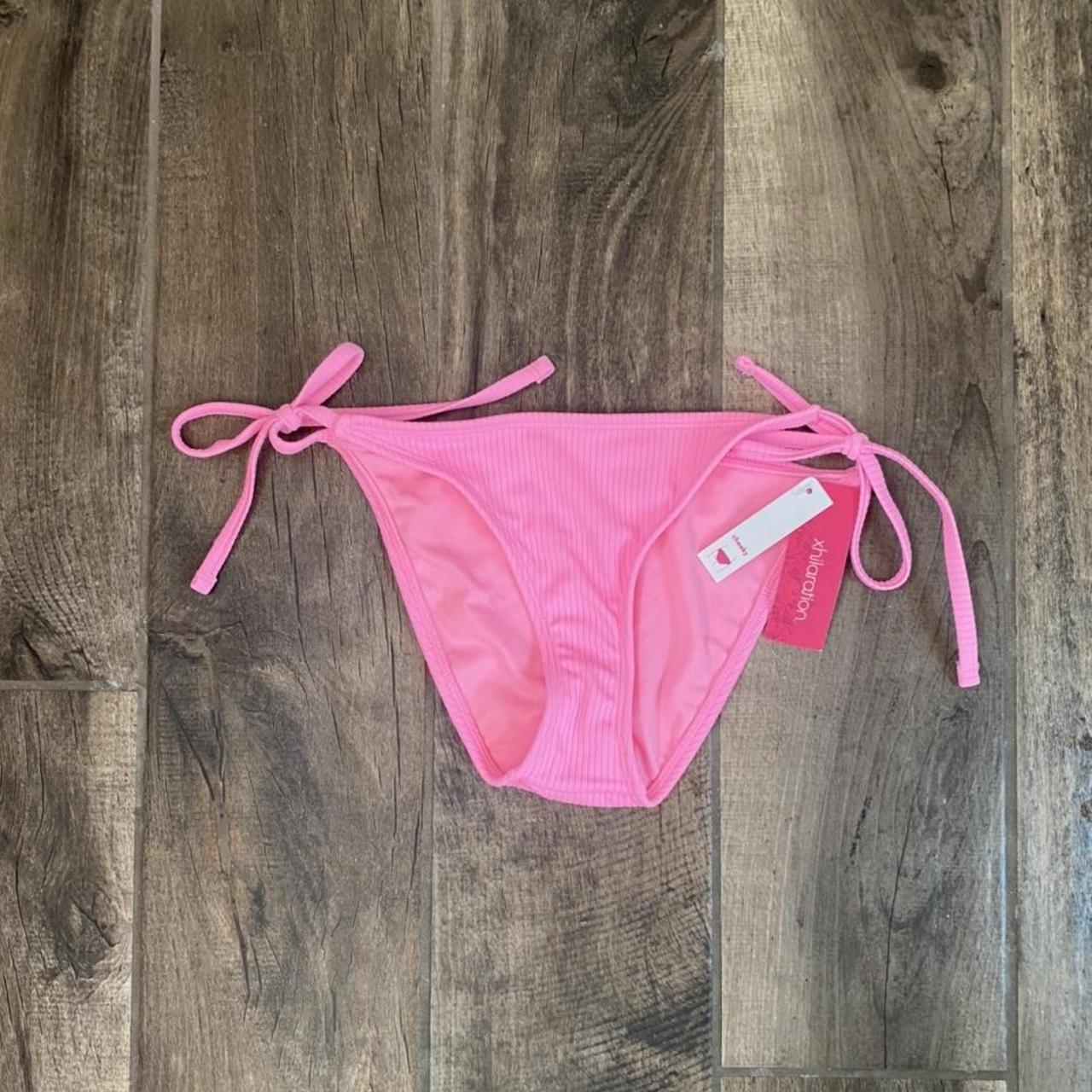 Target Pink Ribbed String Bikini Bottom upgrade... Depop