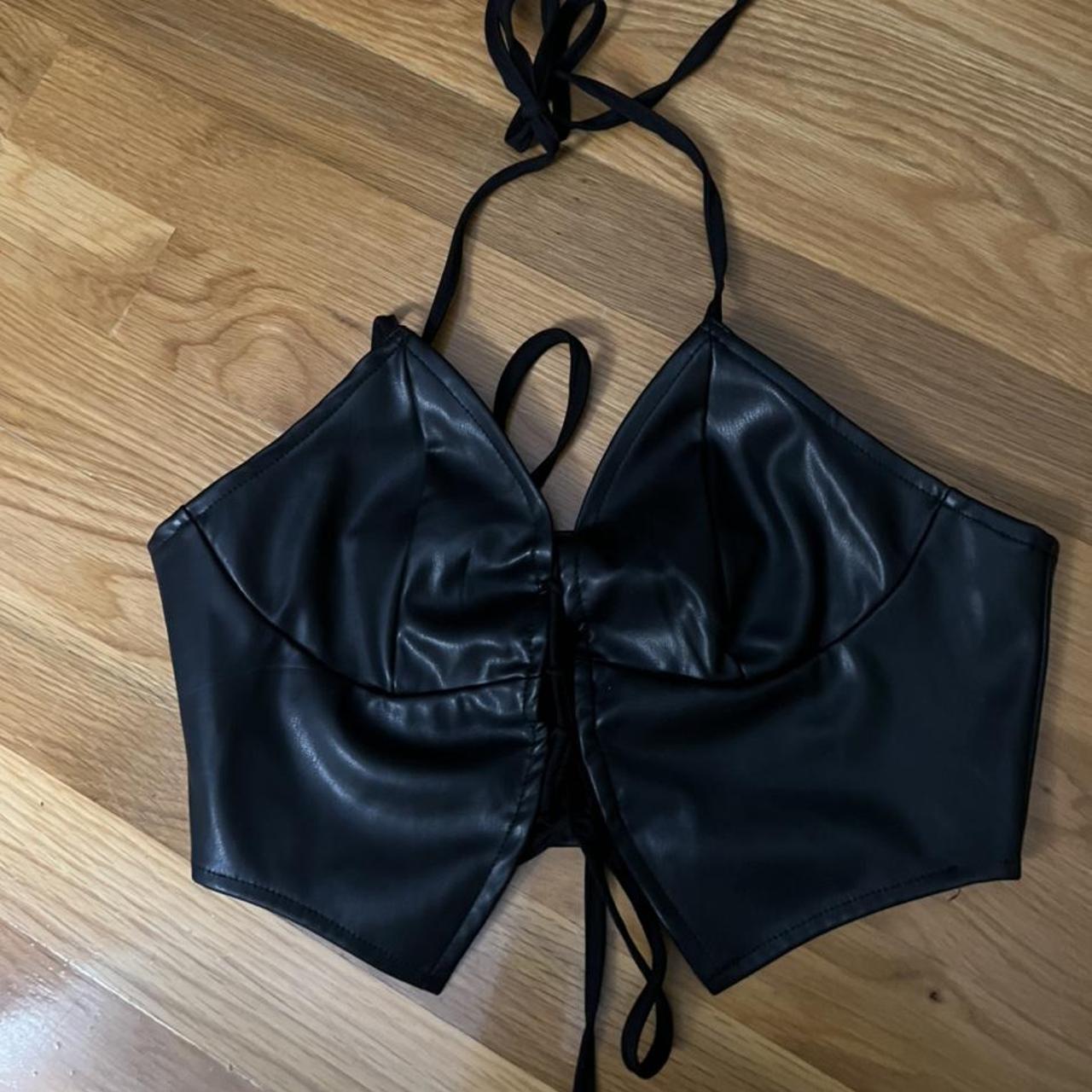 leather halter top -shein brand - $1 with any other... - Depop