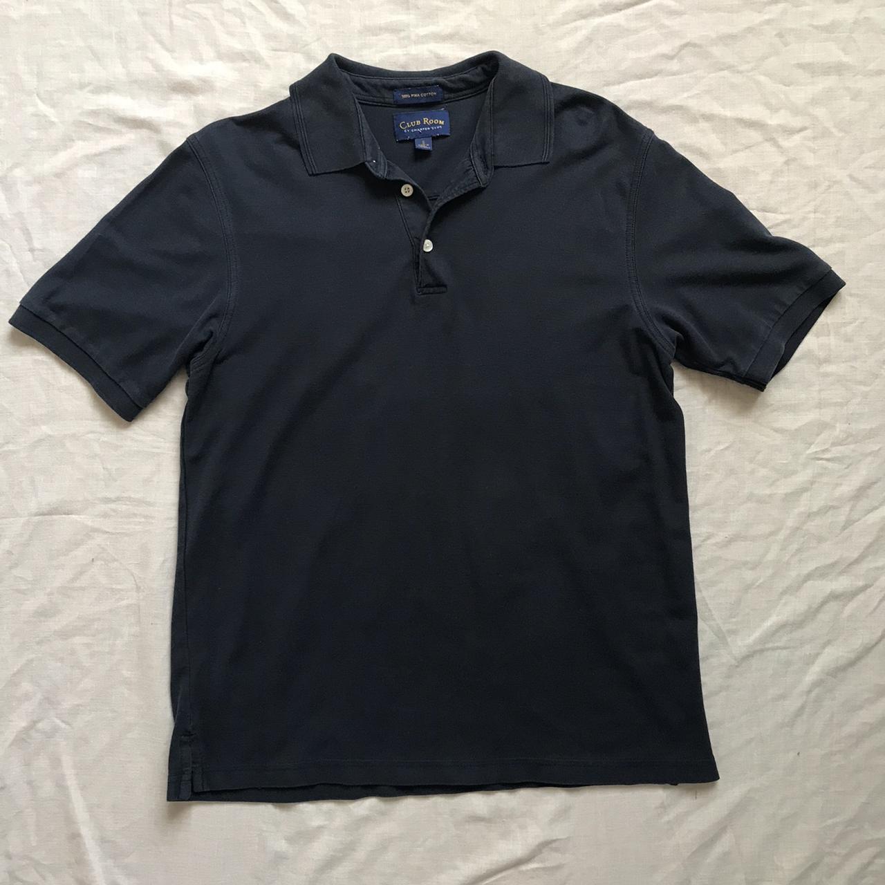 Vintage Navy Blue Polo Shirt -Polo shirt with three... - Depop