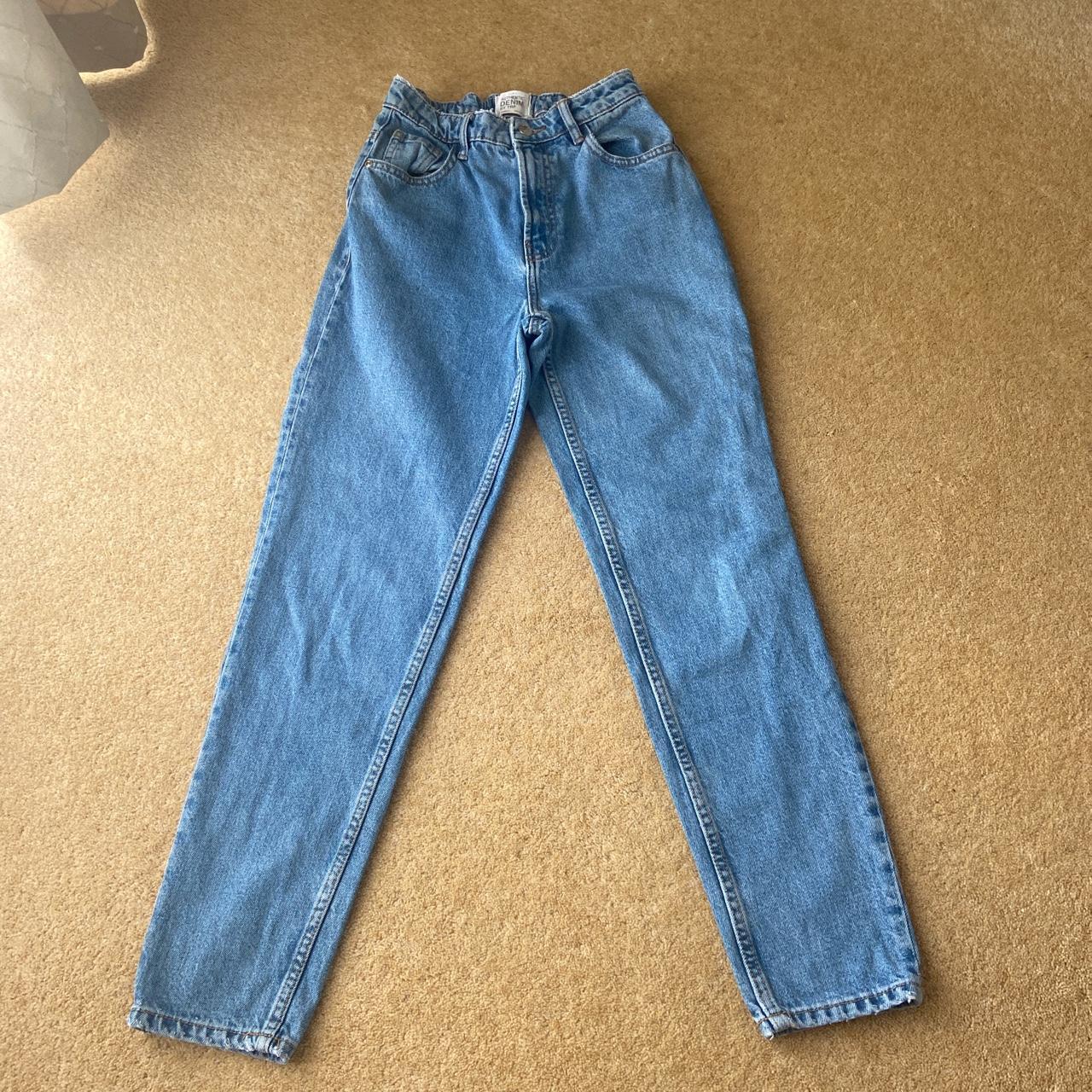 Blue zara straight leg Perfect condition size:... - Depop