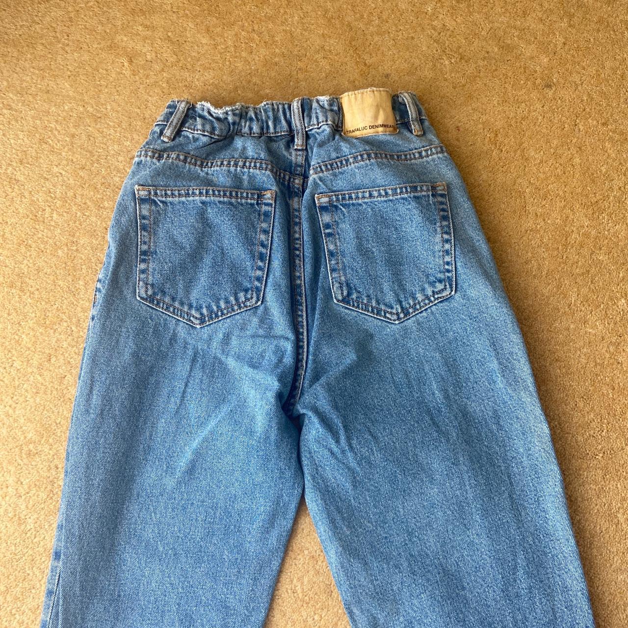 Blue zara straight leg Perfect condition size:... - Depop