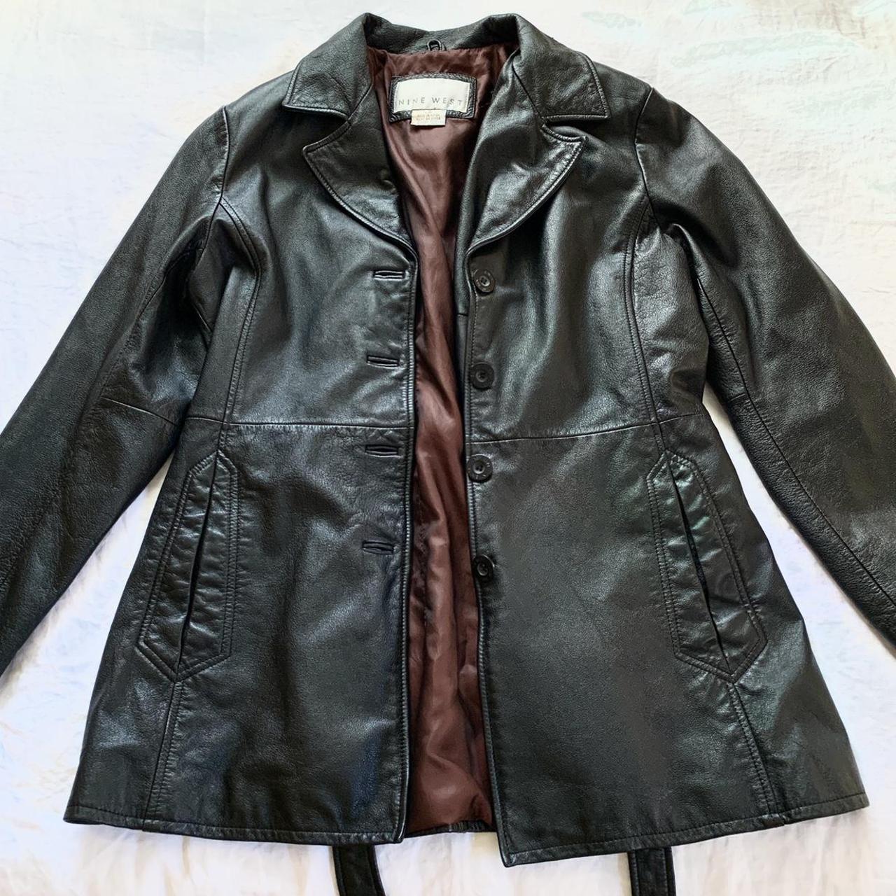 nine west genuine leather coats & jackets