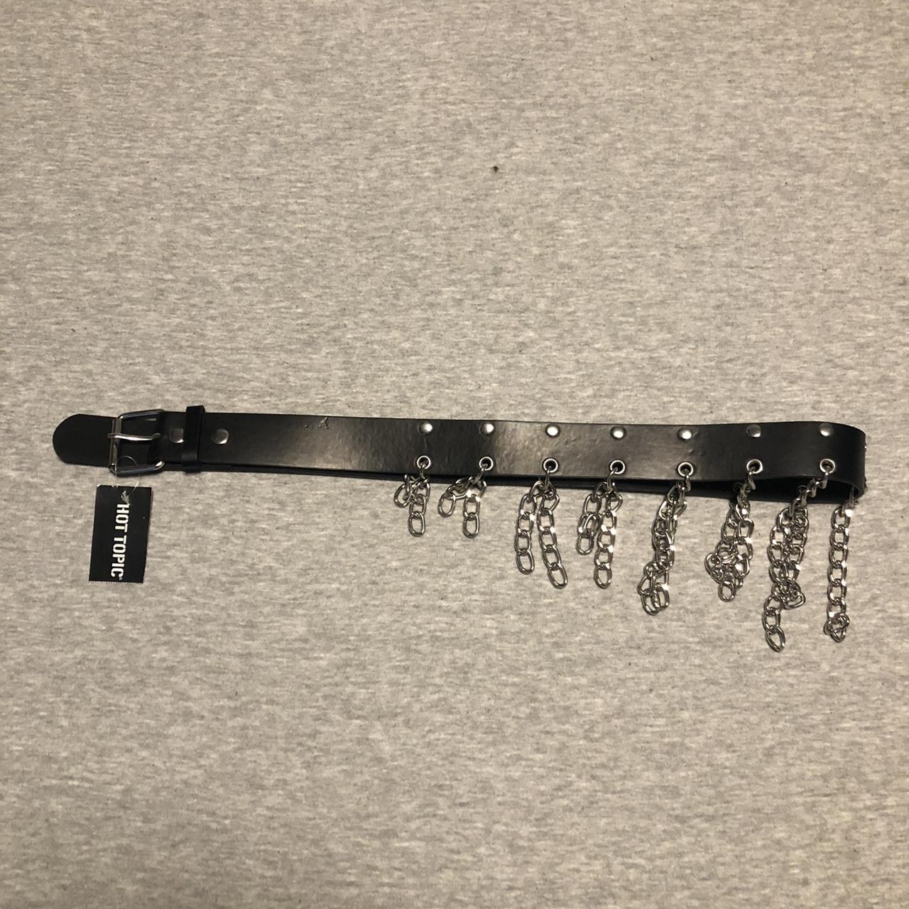 black and silver chain belt from hot topic. looks so... - Depop