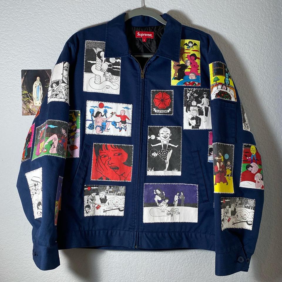 Supreme Toshio Saeki Work Jacket Navy Size... - Depop