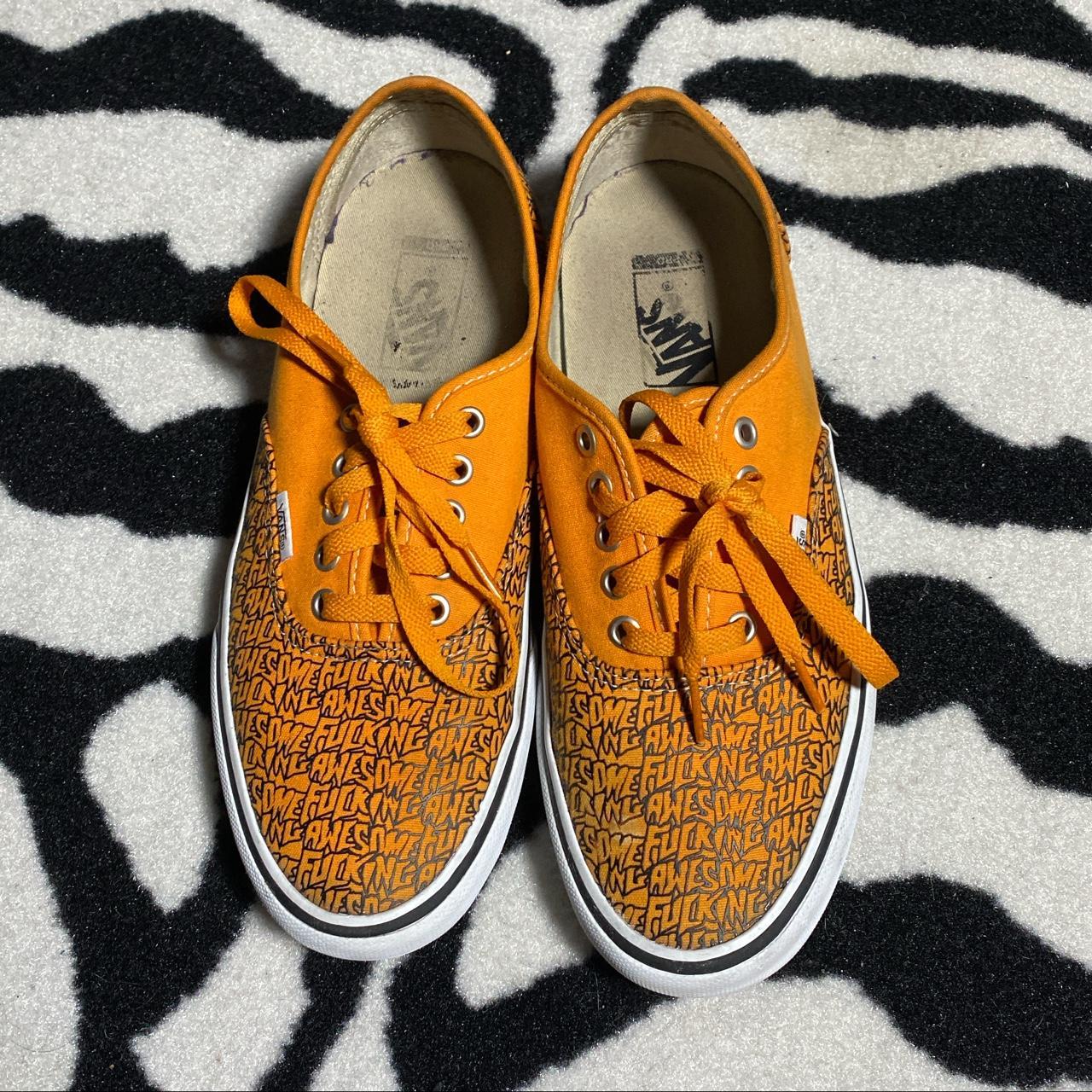 Fucking Awesome 2012 Orange all-over Logo Vans Size | Depop
