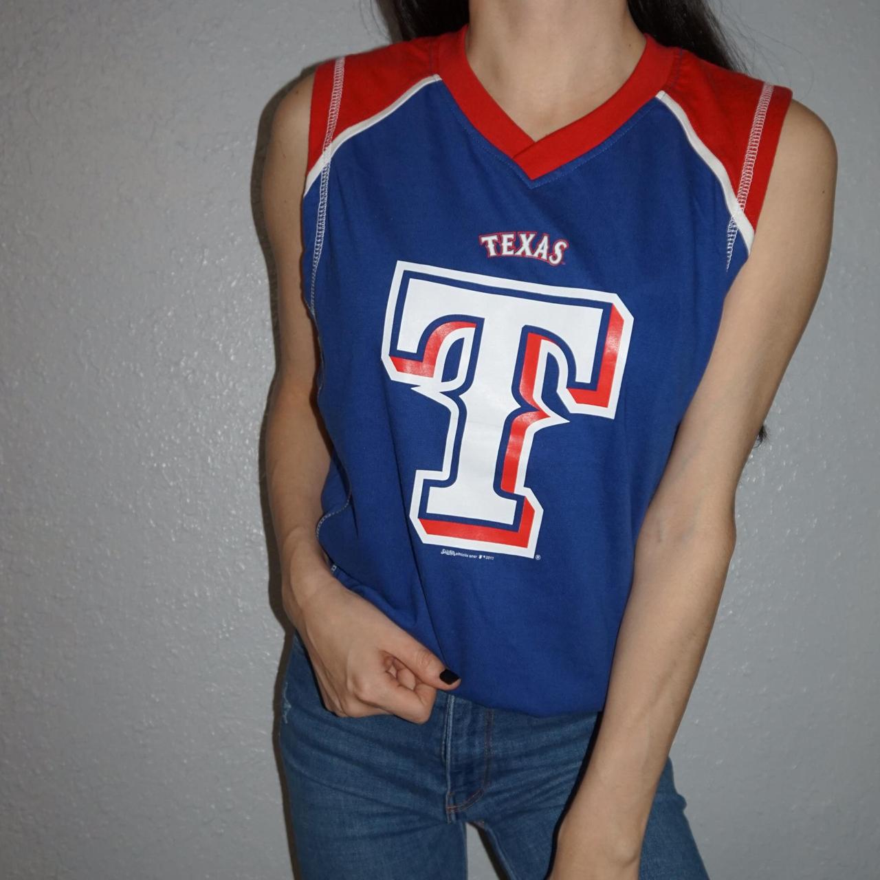 TEXAS RANGERS TANK TOP ⚾️ Thick stitch detail. - Depop