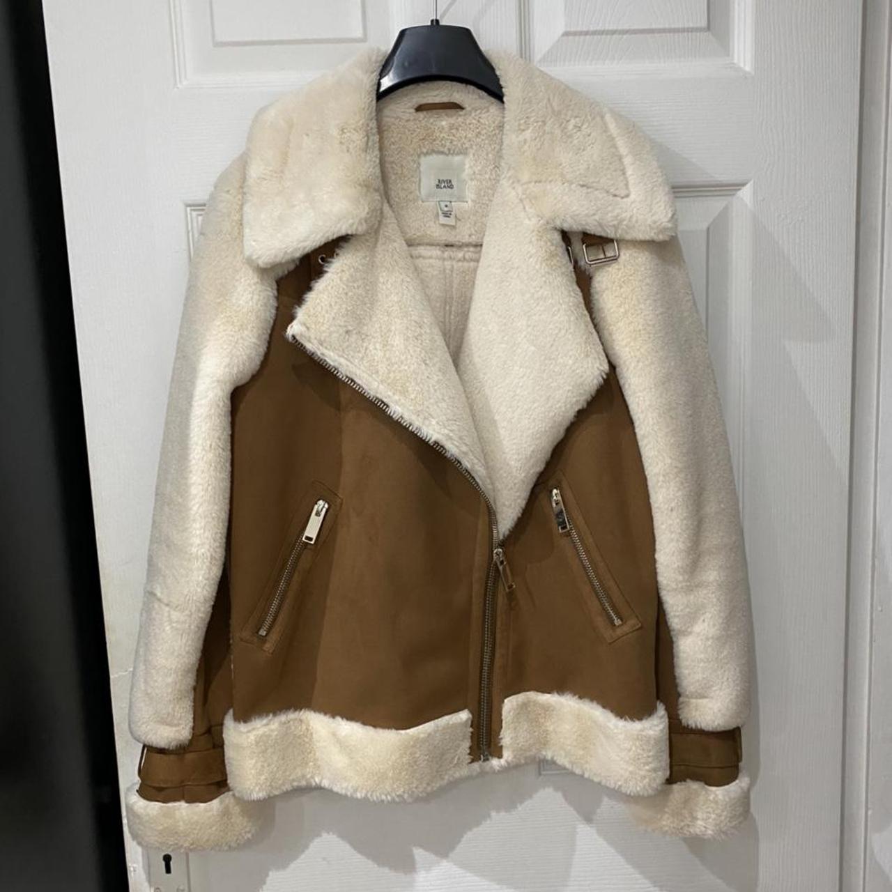 River island tan hot sale aviator jacket