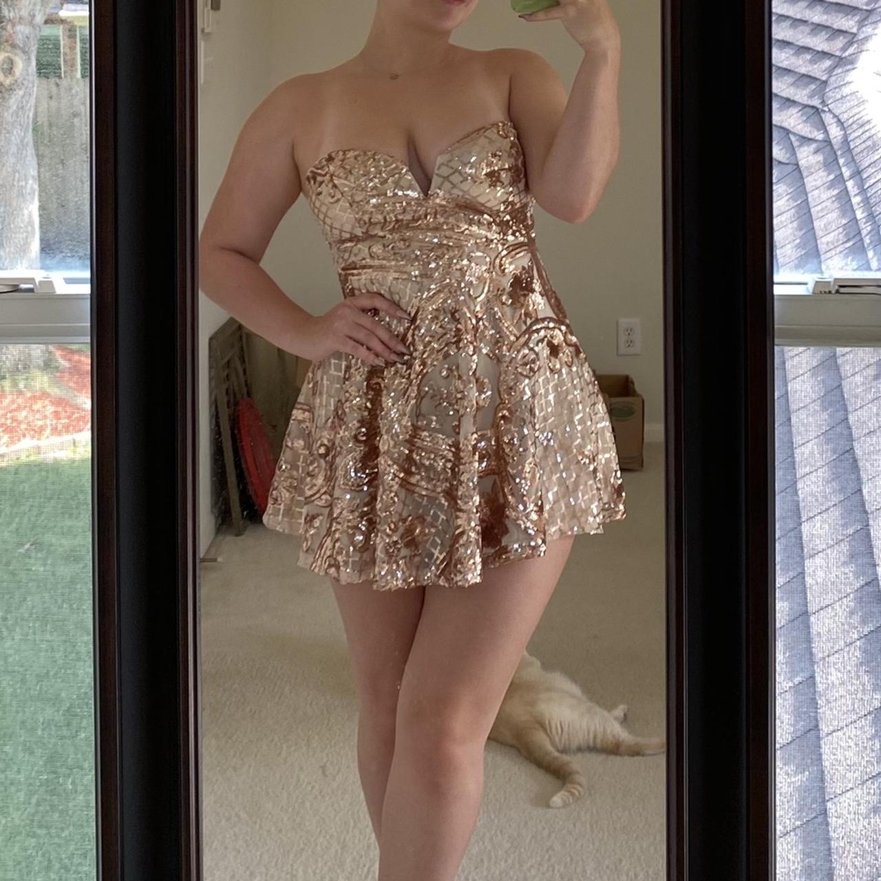 Rose gold 2024 and cream dress