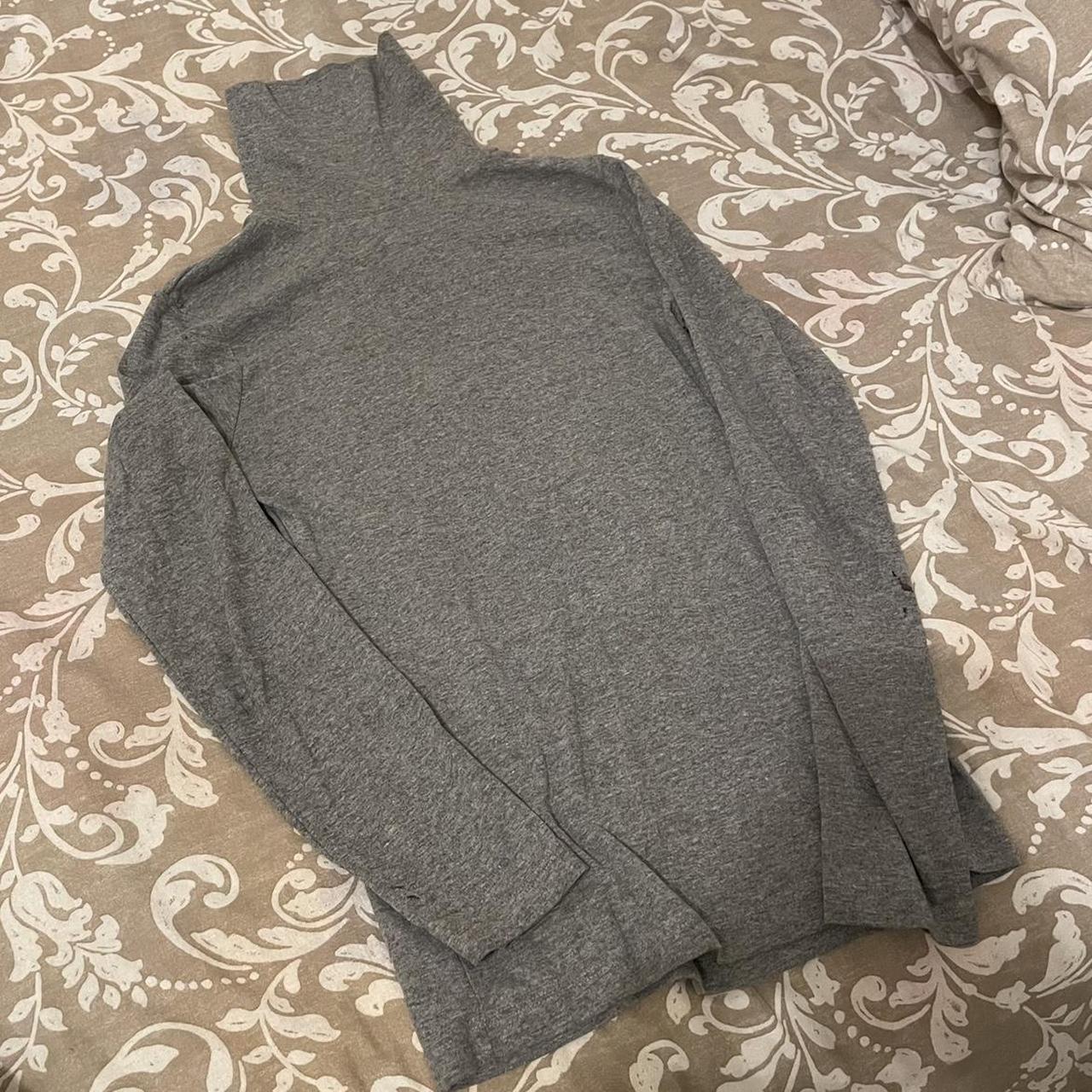 GREY TURTLE NECK Fits size XS Some paint stains on... - Depop