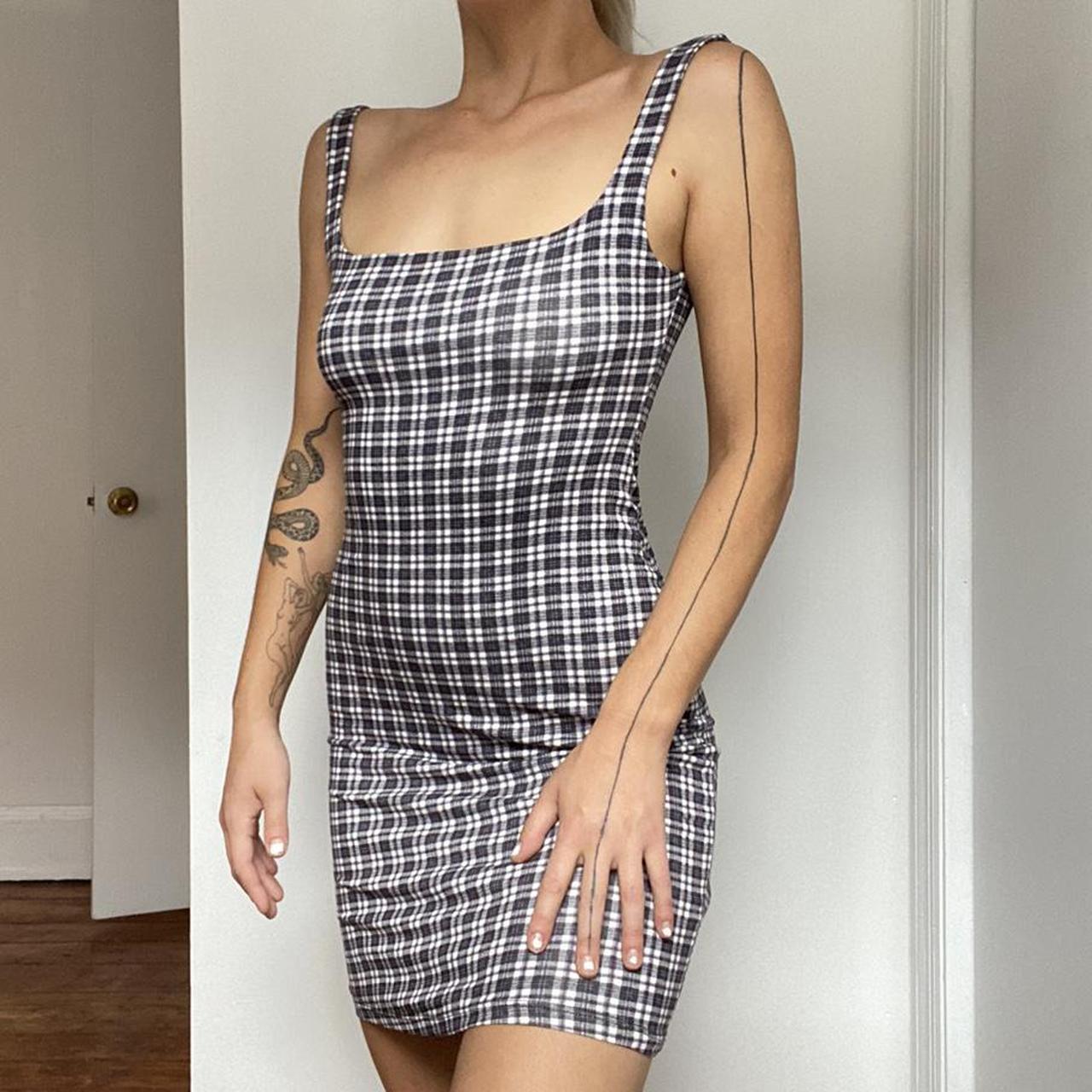 checkered bodycon dress