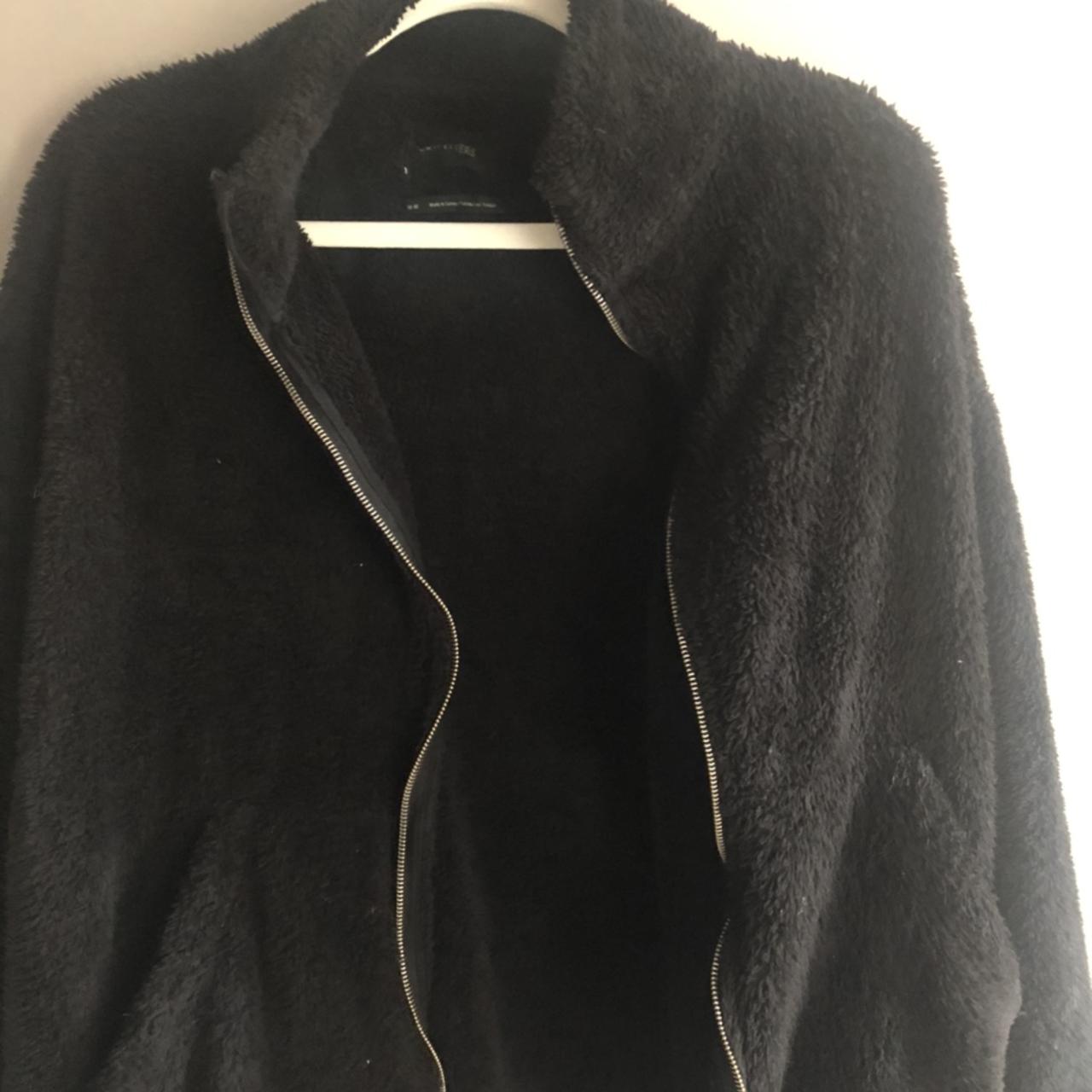 Urban Outfitters black teddy bear jacket - Depop