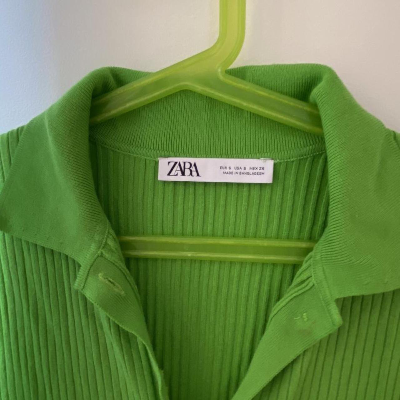 zara green polo dress