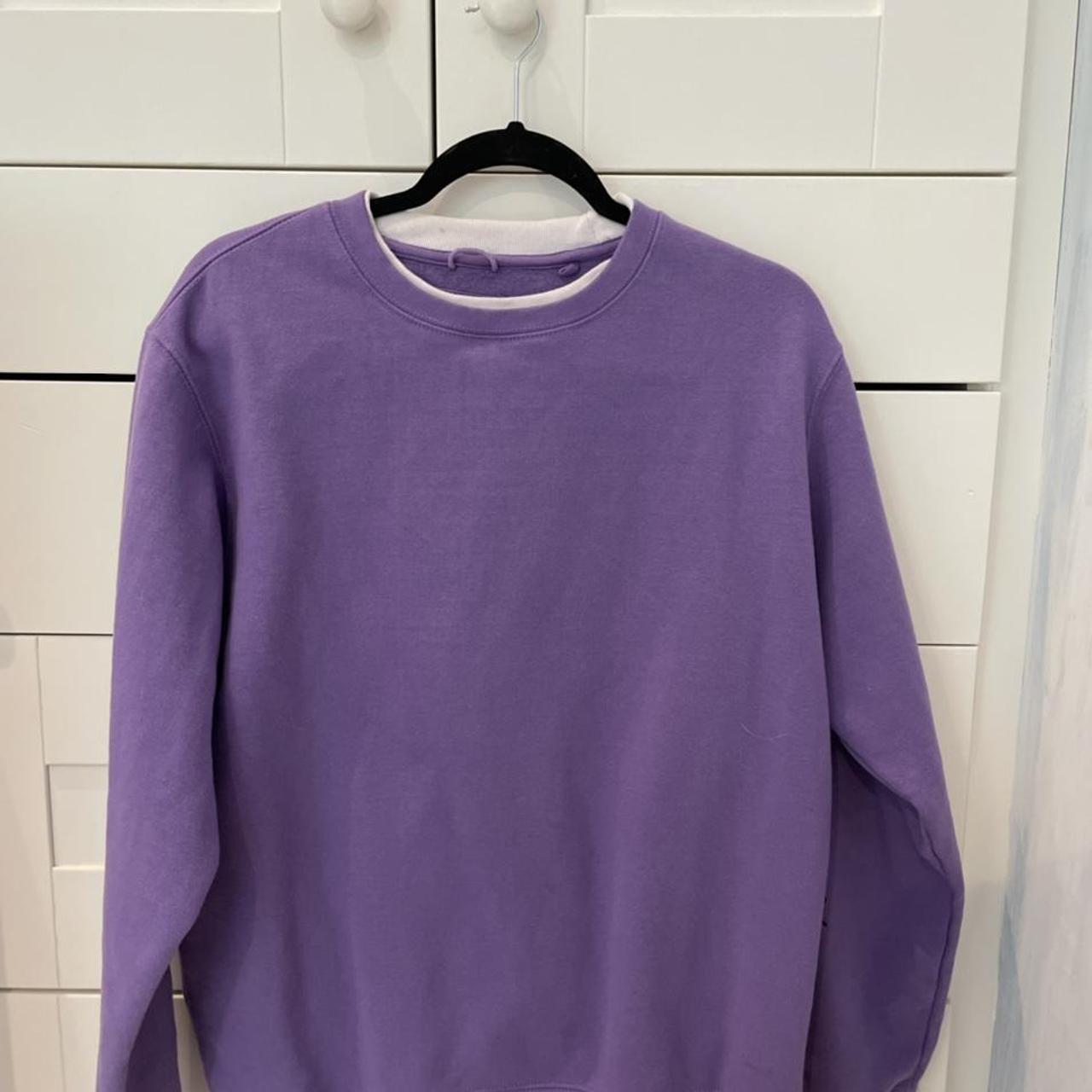 Purple pull and bear Crewneck Perfect condition... - Depop