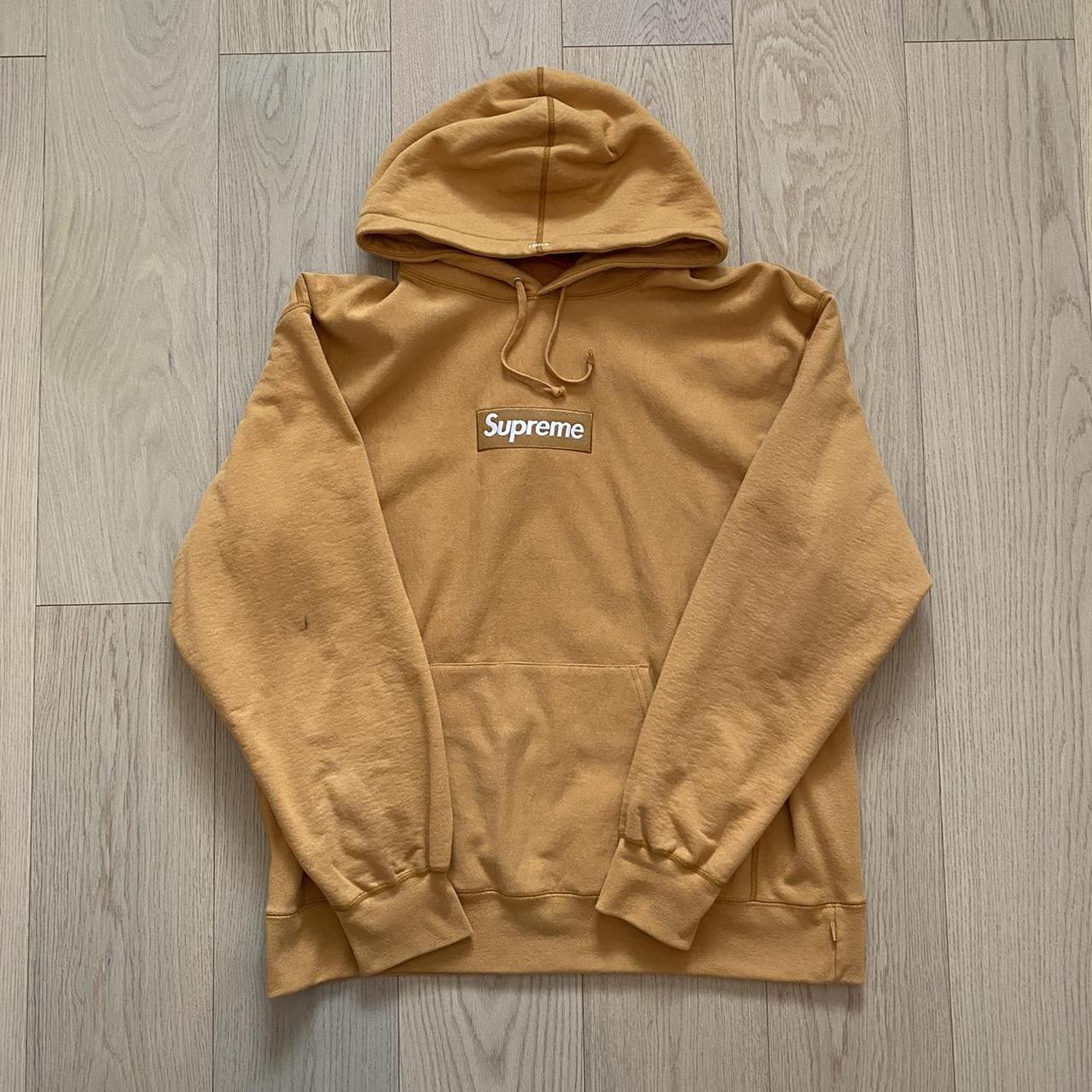 Supreme 2021 Box Logo / Bogo in mustard. Worn maybe... Depop