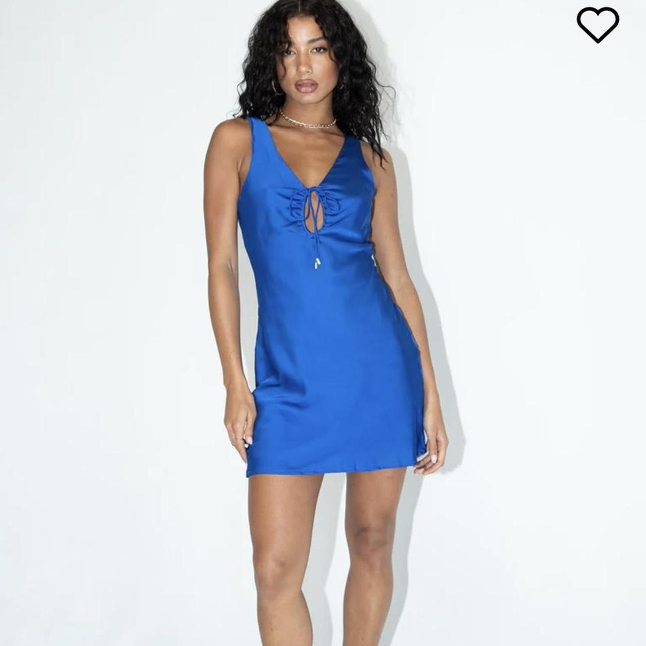 Princess Polly Satin Blue Dress slim fitting Depop