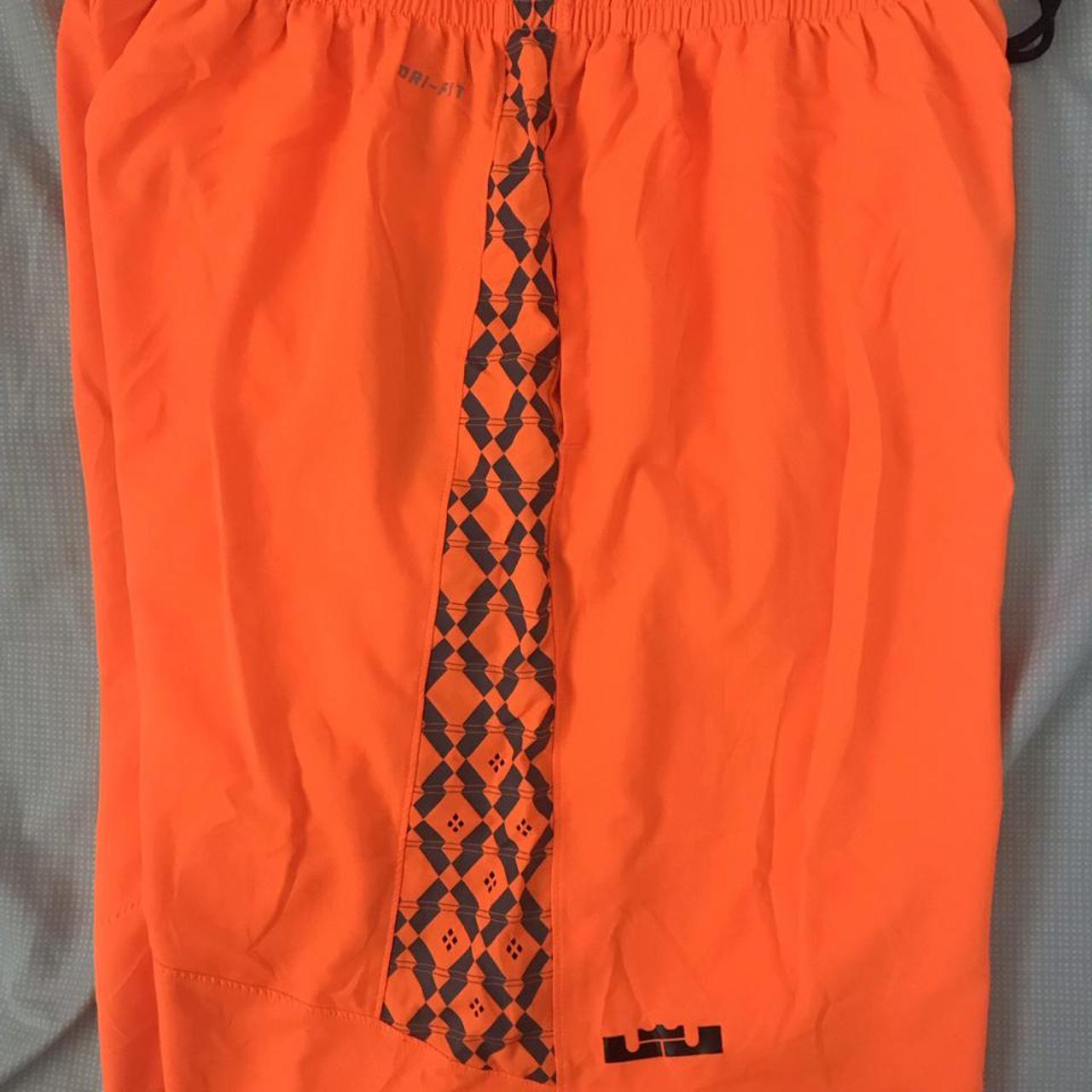Nike Men's Grey and Orange Shorts Depop