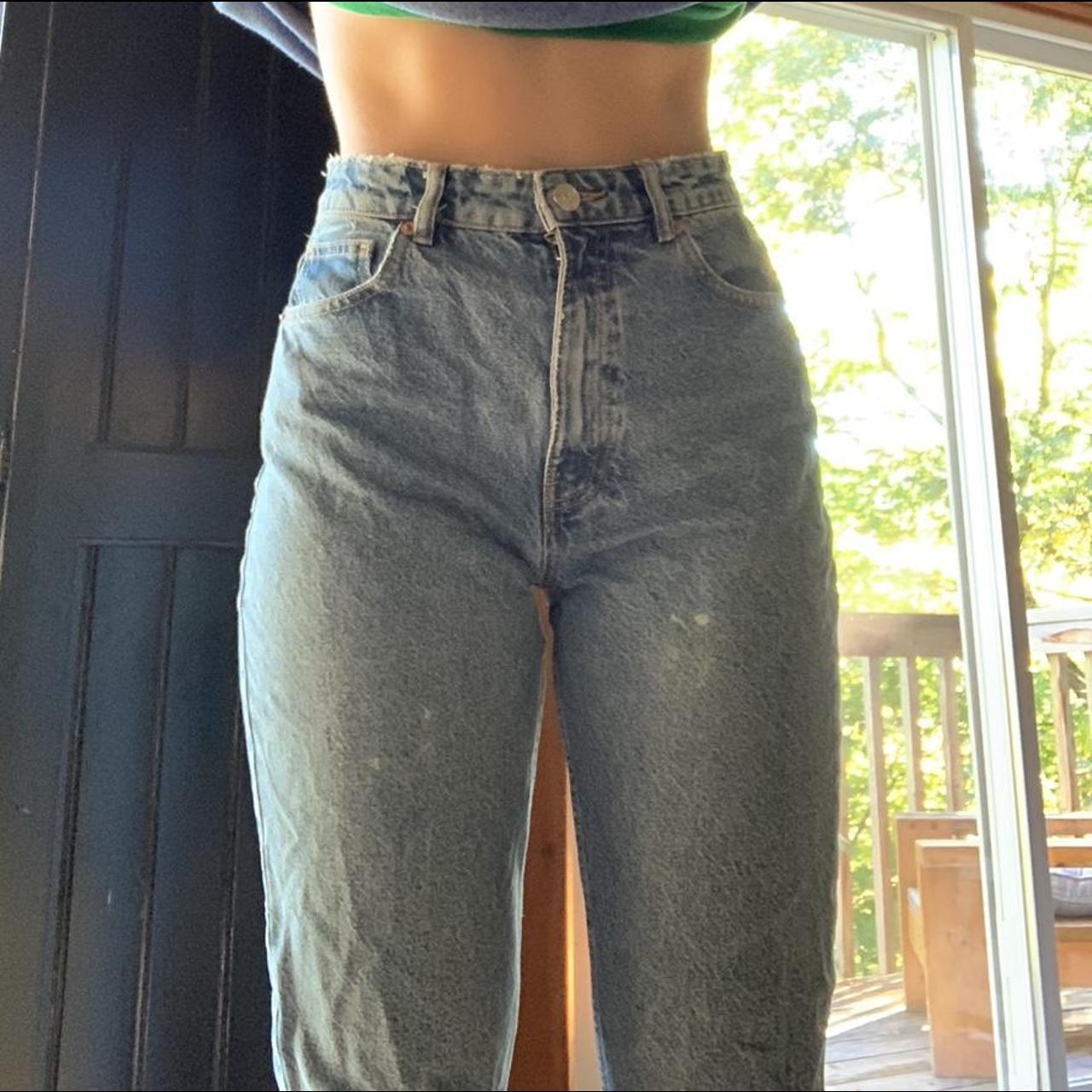 Zara mom jeans Tiny discolouration on thighs as... - Depop