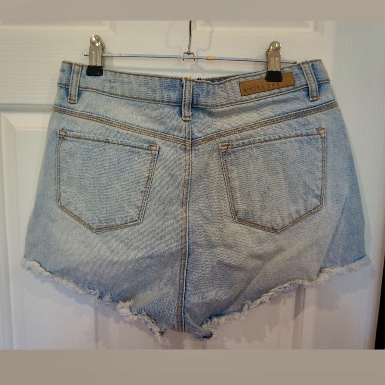 Gorgeous White Fox diamante denim shorts - never... - Depop