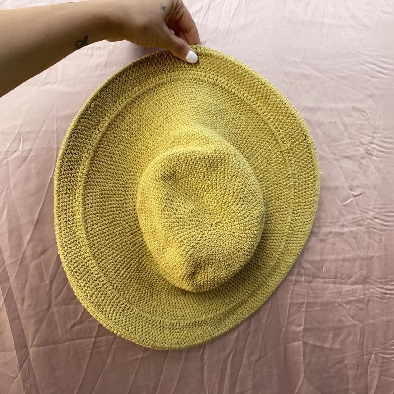 Women's Khaki and Cream Hat Depop