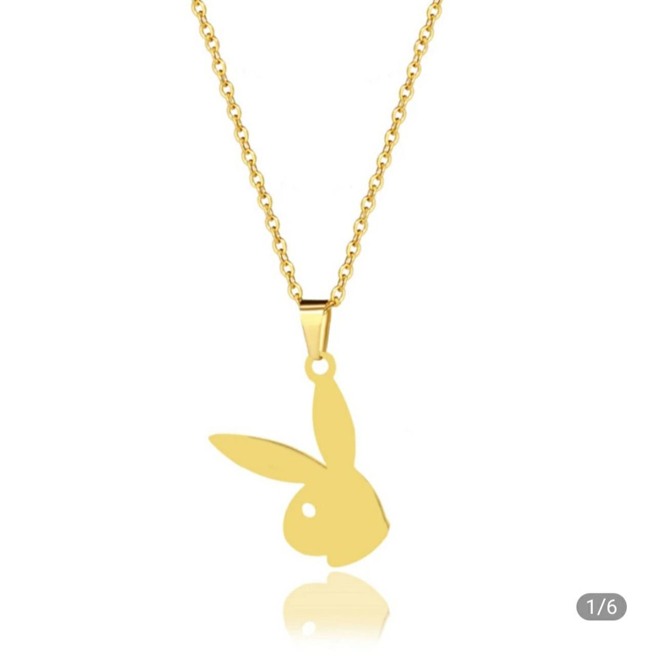 Y2K Playboy Bunny Necklace Rabbit Charm Necklace Handmade 