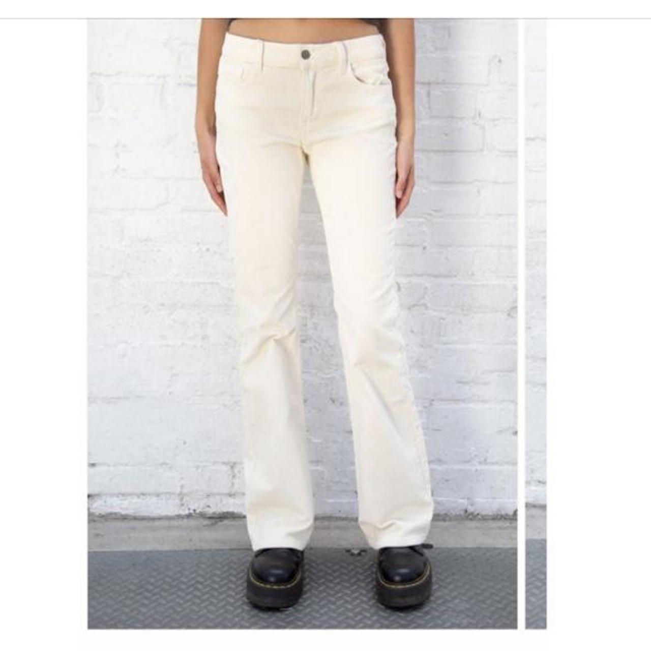 Brandy Melville Brielle Corduroy Pants Beige Cream... - Depop