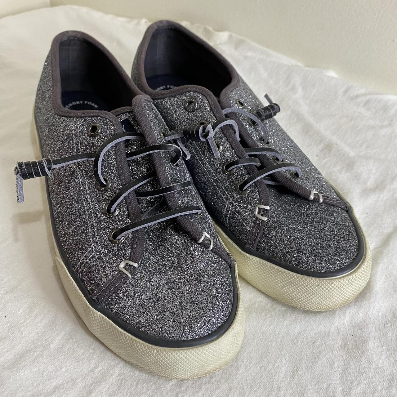 Sperry silver shop sneakers