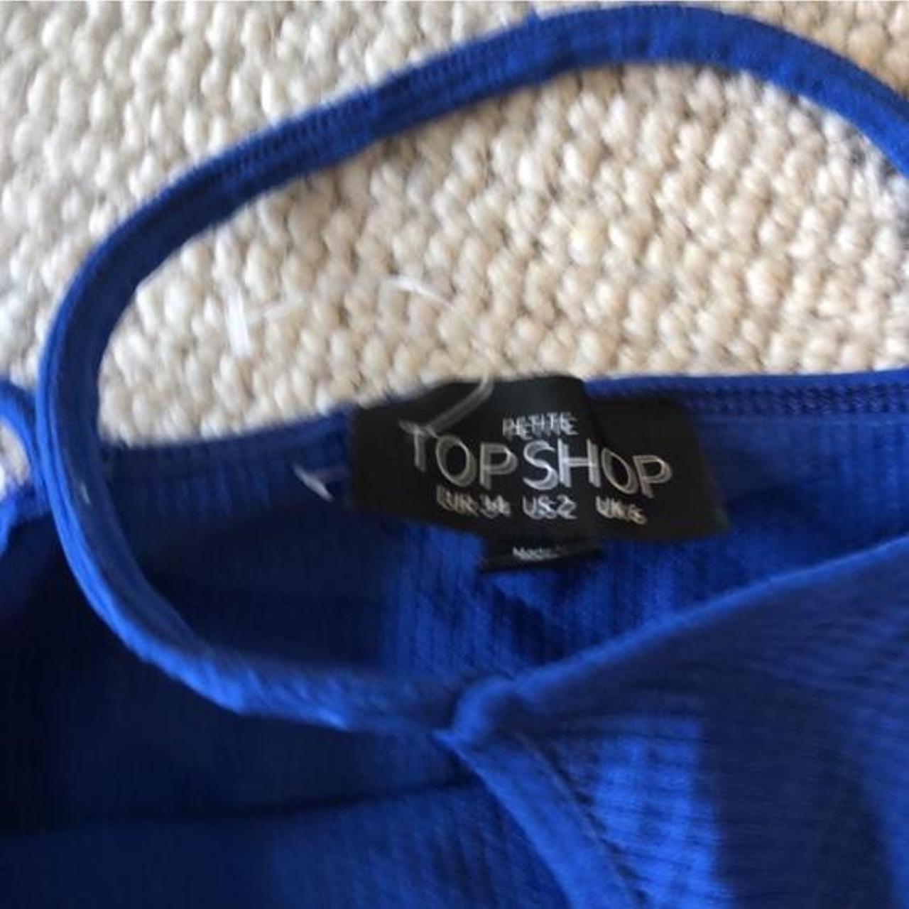 Electric blue body suit vest petite size 6 will... Depop