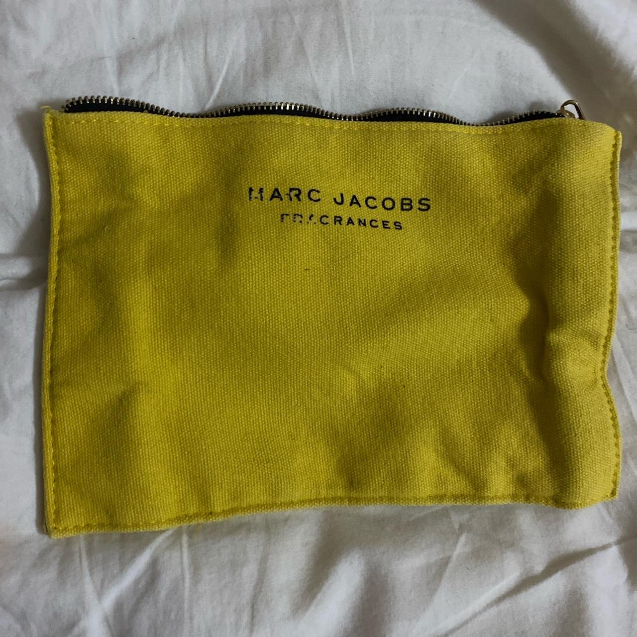Yellow Marc jacob fragrances bag zip up make up bag.... Depop