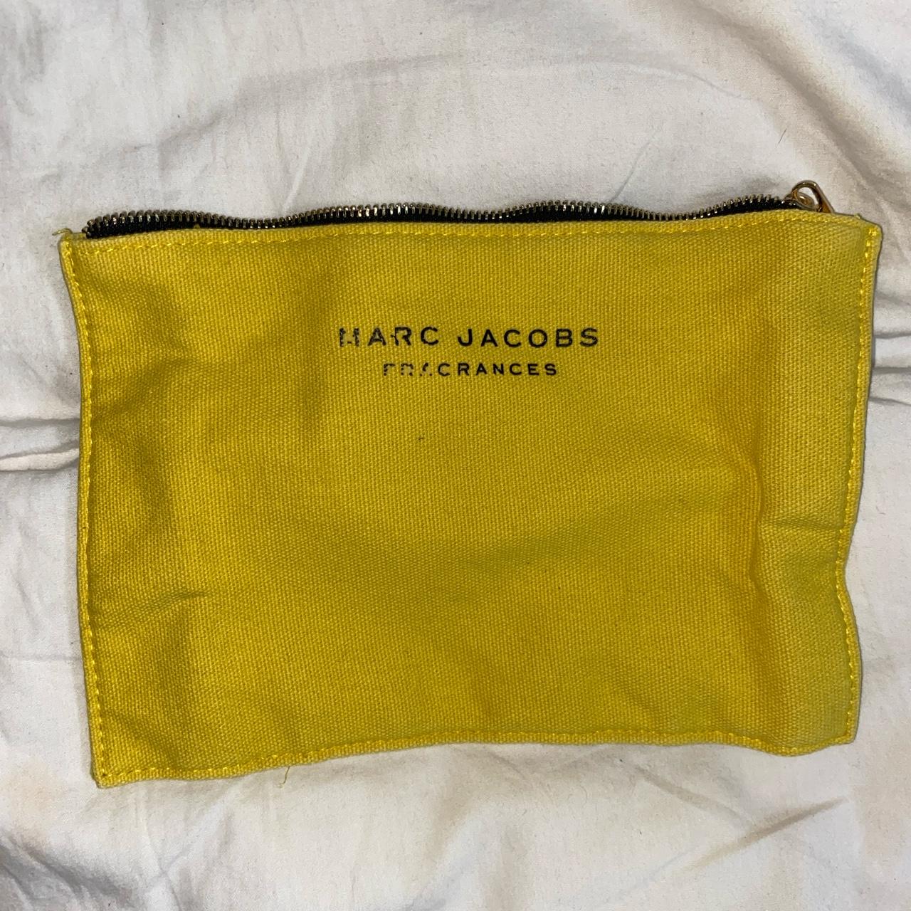 Yellow Marc jacob fragrances bag zip up make up bag.... Depop