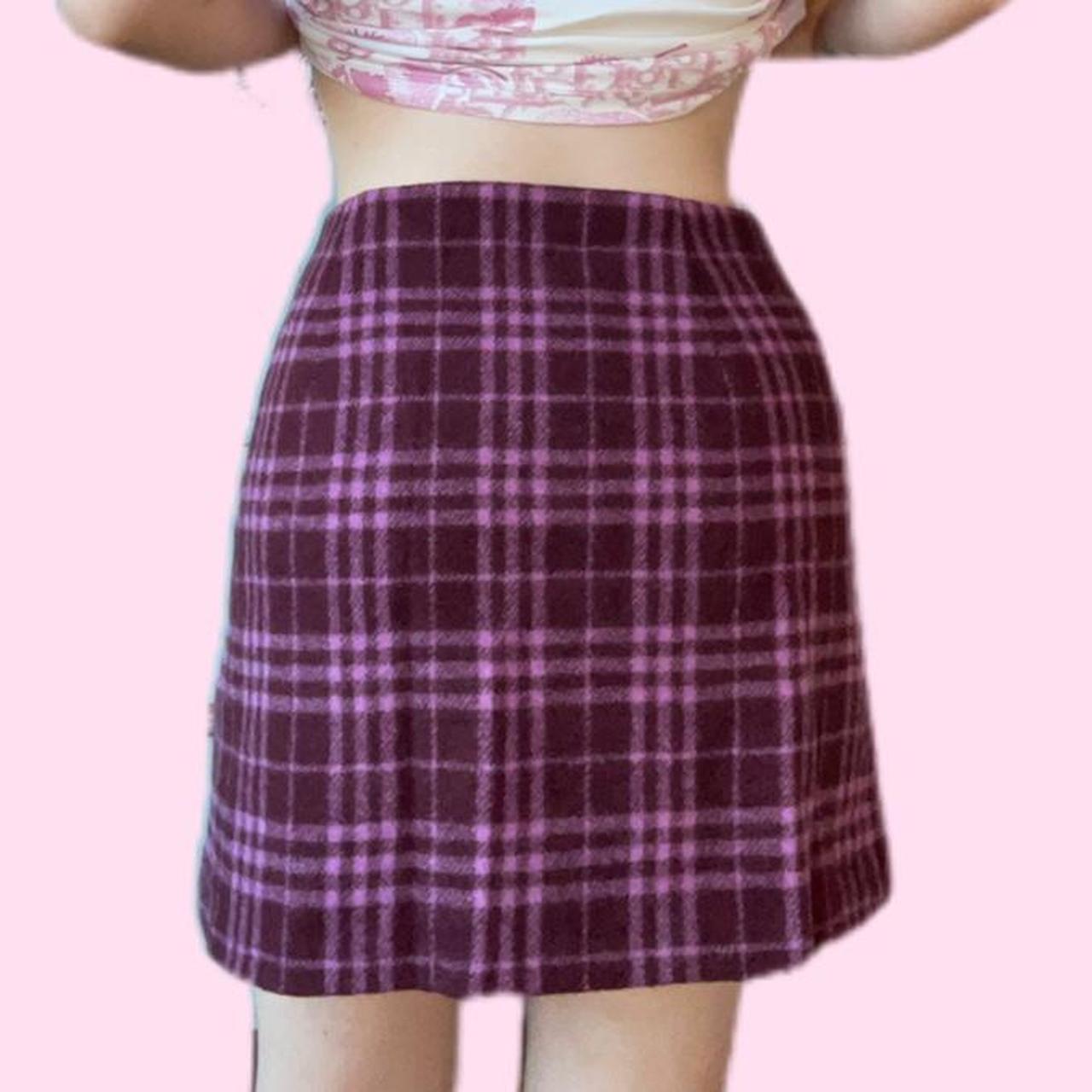 Burberry Women's Pink and Burgundy Skirt (2)