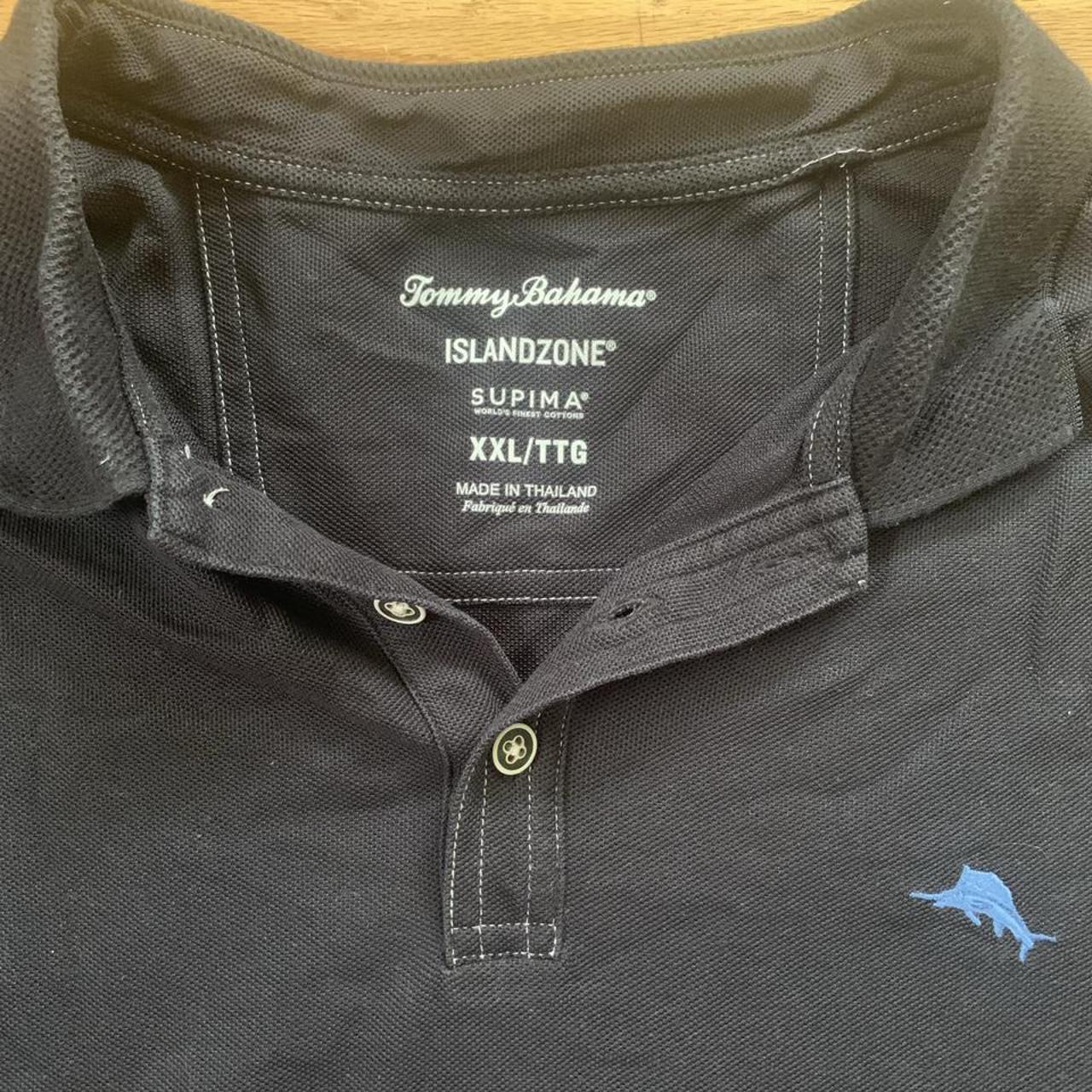 Tommy Bahama Men's Black and Grey Polo-shirts | Depop