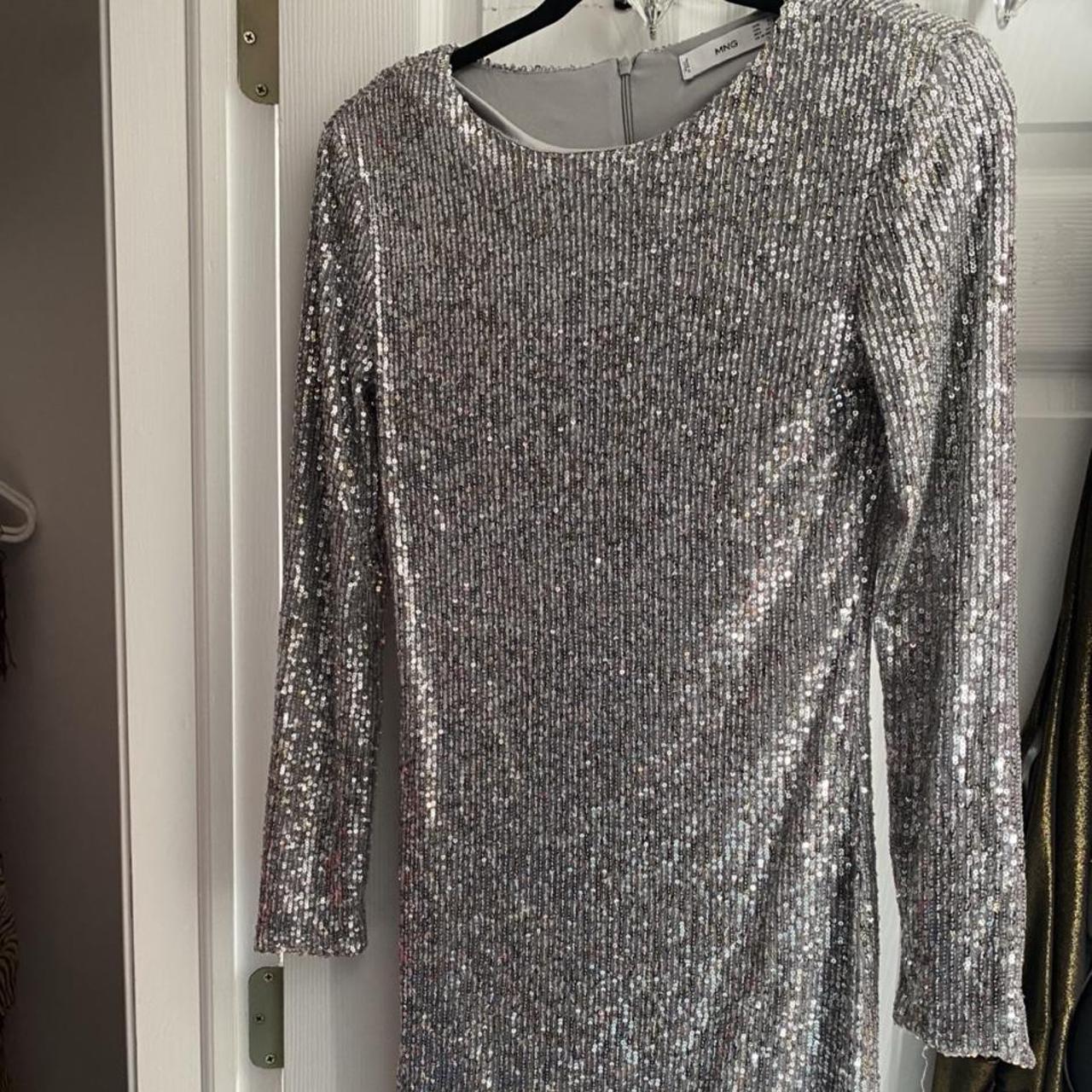 Macy's Women's Silver and Grey Dress | Depop