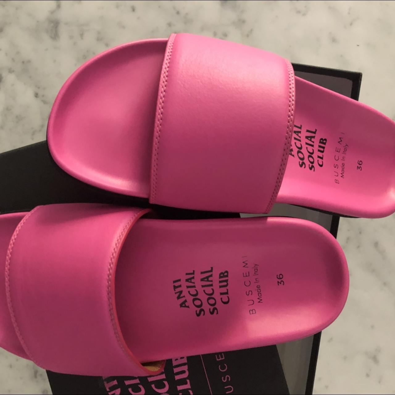 Brand New Anti Social Club Buscemi Slides Size 6