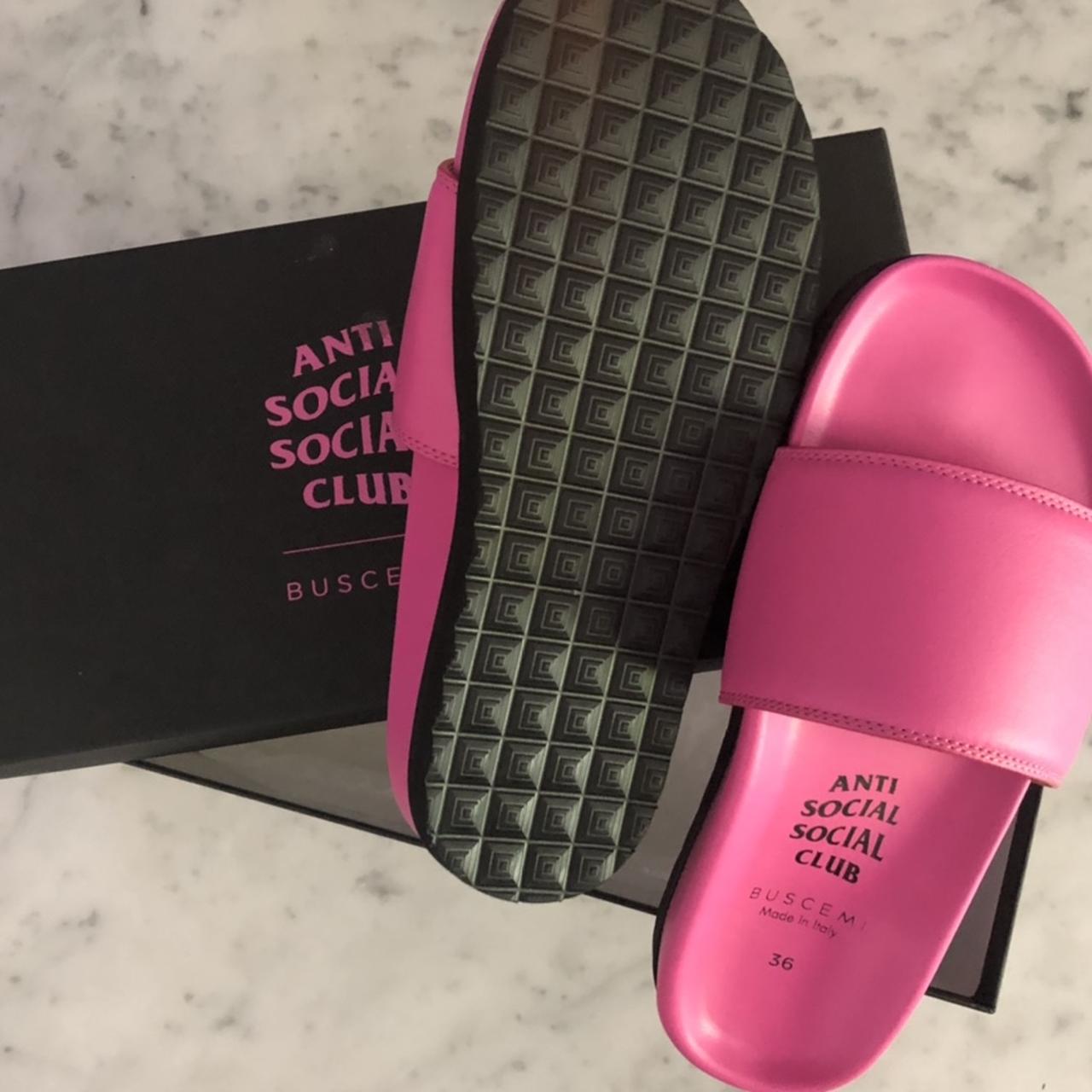 Brand New Anti Social Club Buscemi Slides Size 6