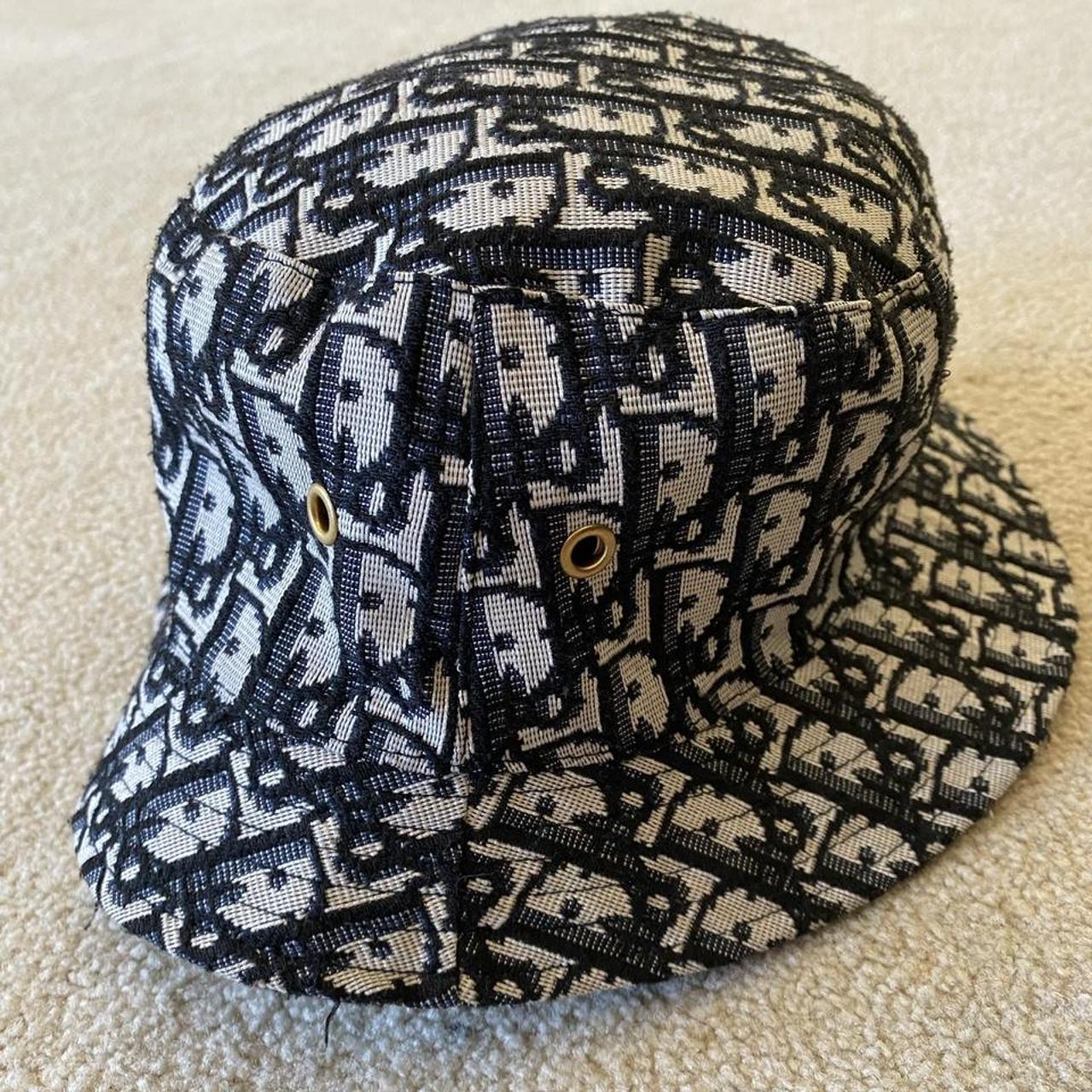 Dior Men's Black and White Hat Depop