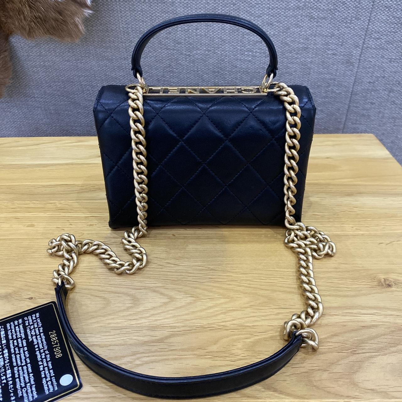 Chanel CC top handle lambskin flap bag Bought from - Depop