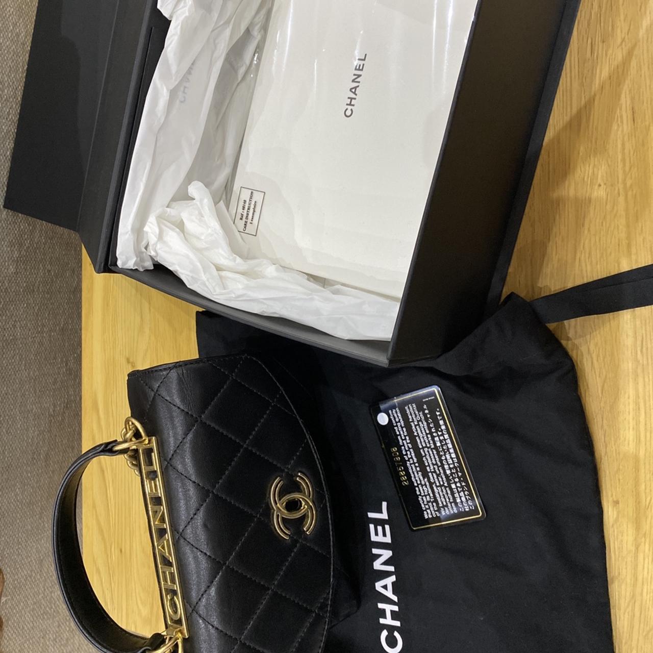 Chanel CC top handle lambskin flap bag Bought from - Depop