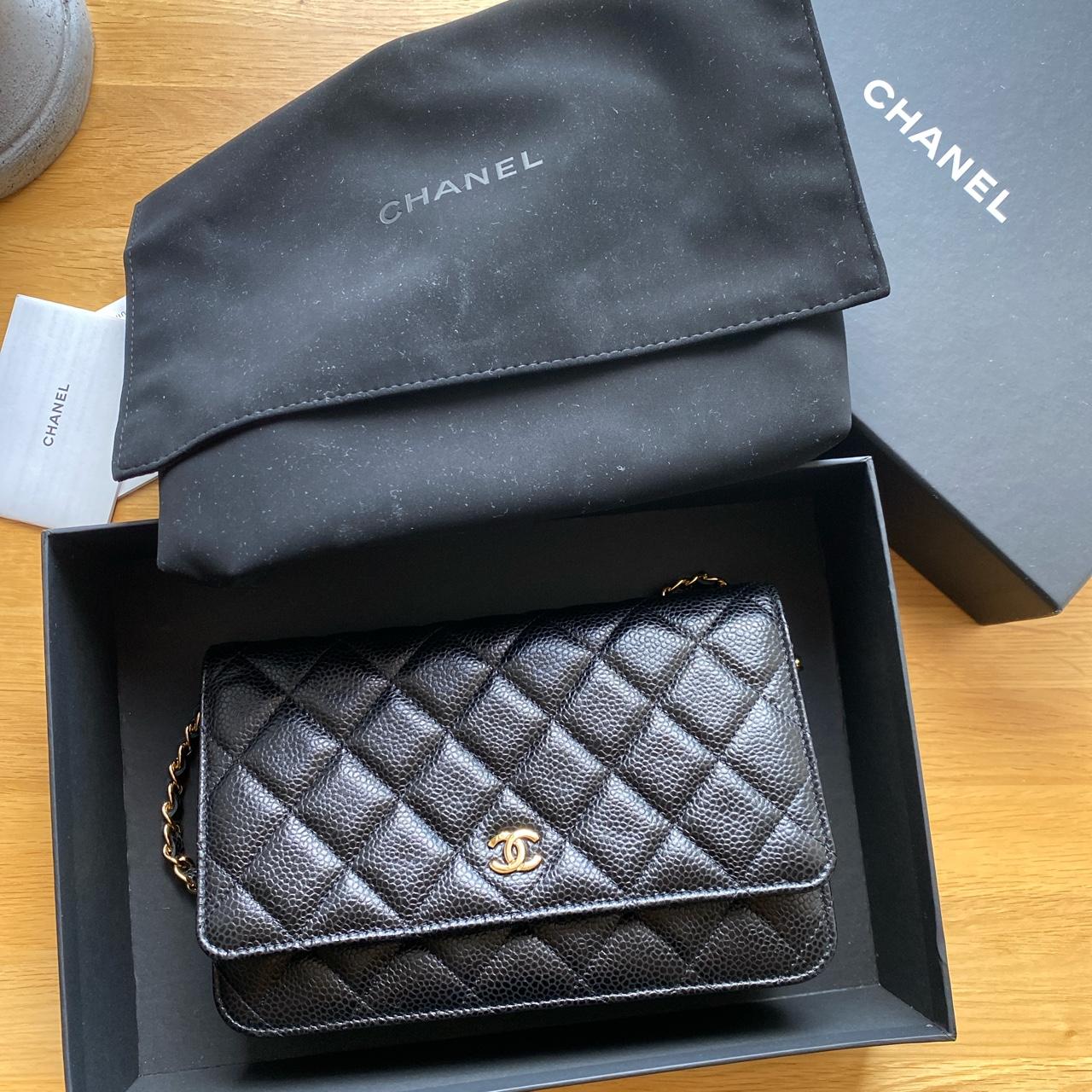 Chanel Vintage Large Quilted Flap Bag Black Gold Shoulder Bag