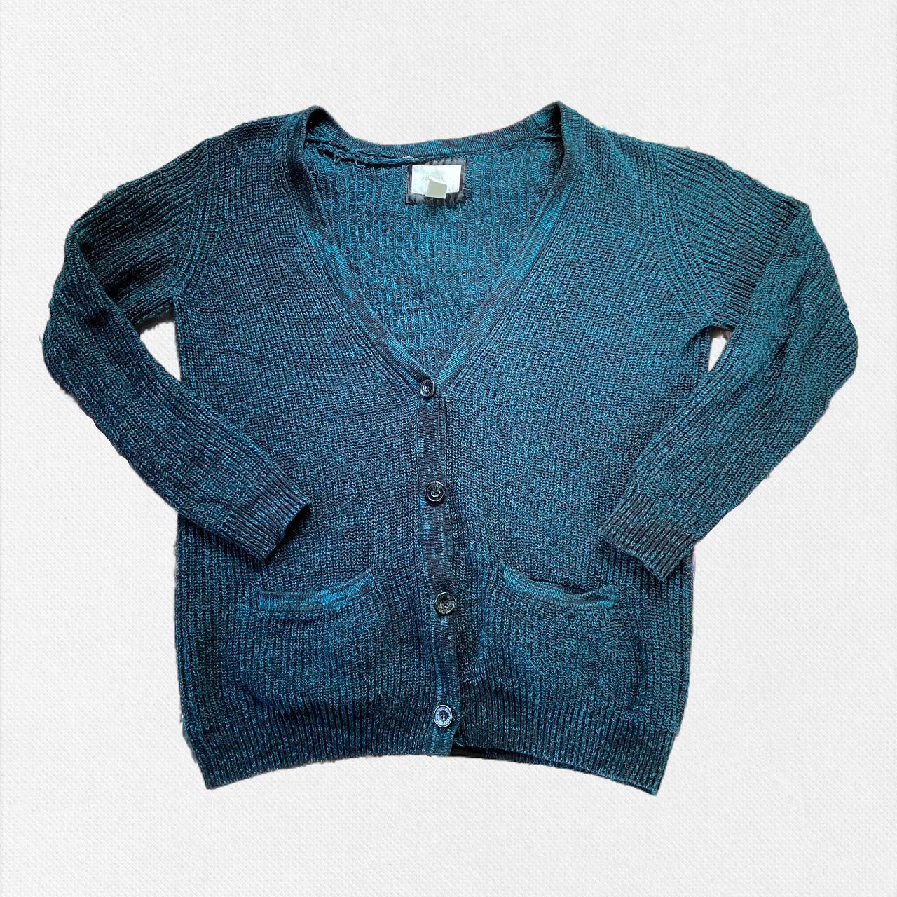 Product Image 1 - black and teal knit grandpa