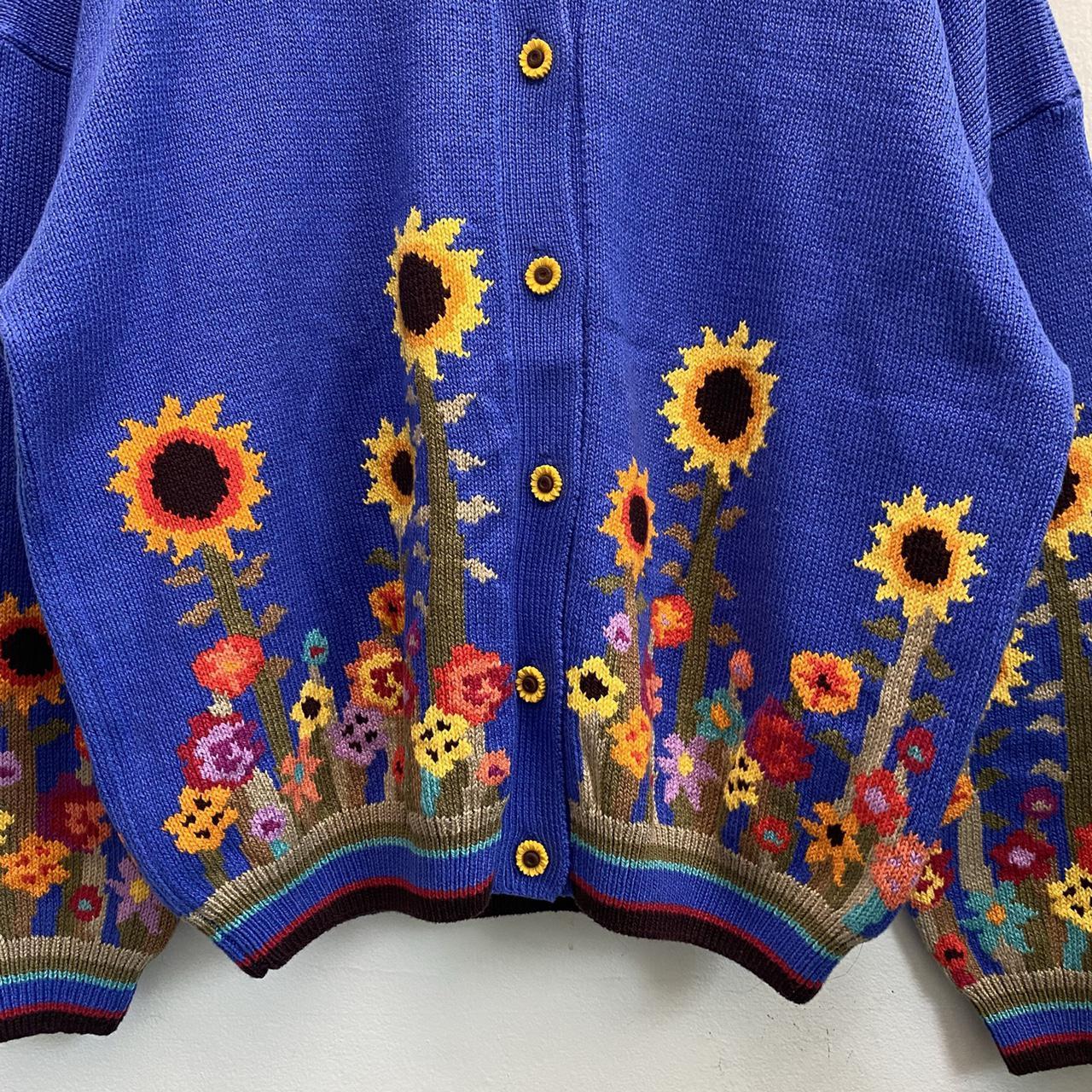 Product Image 3 - vintage sunflowers colorful knit cardigan
